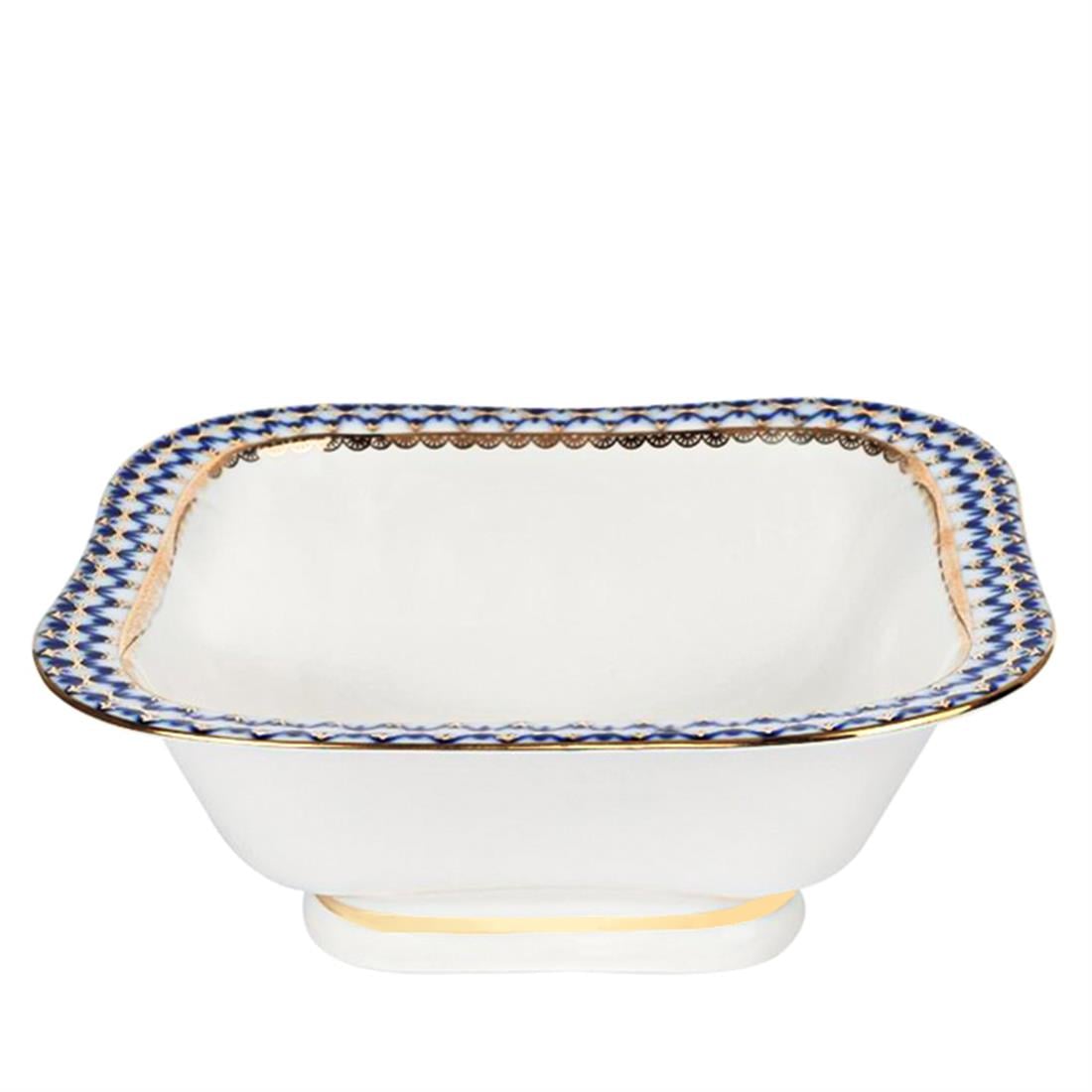 IMPERIAL PORCELAIN Salata Kasesi Kare 700 ml Cobalt net Mavi