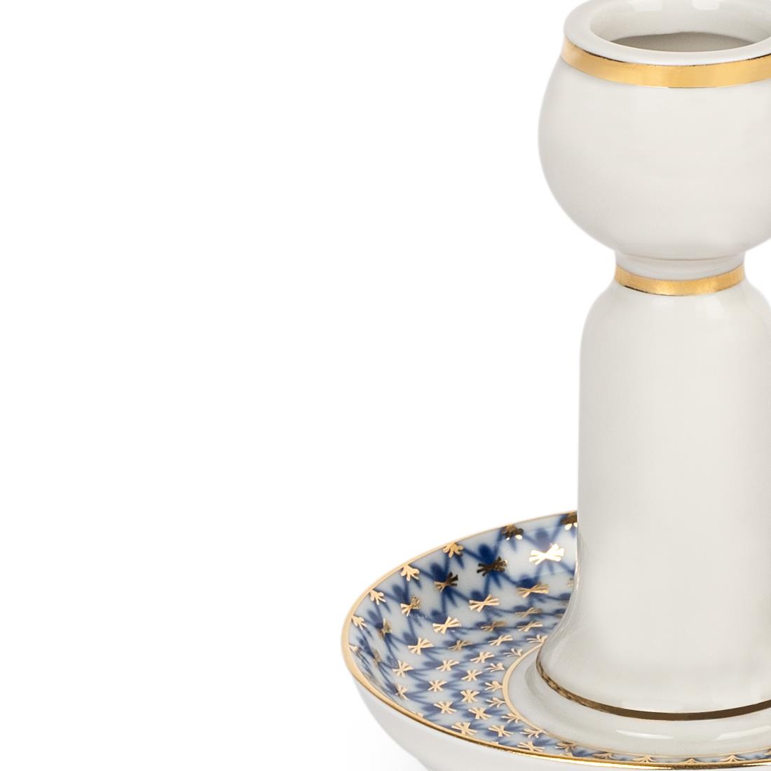 IMPERIAL PORCELAIN Şamdan tekli Cobalt net Mavi
