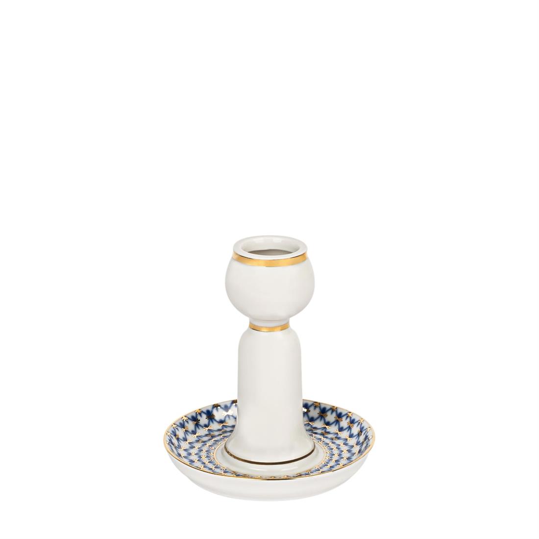 IMPERIAL PORCELAIN Şamdan tekli Cobalt net Mavi