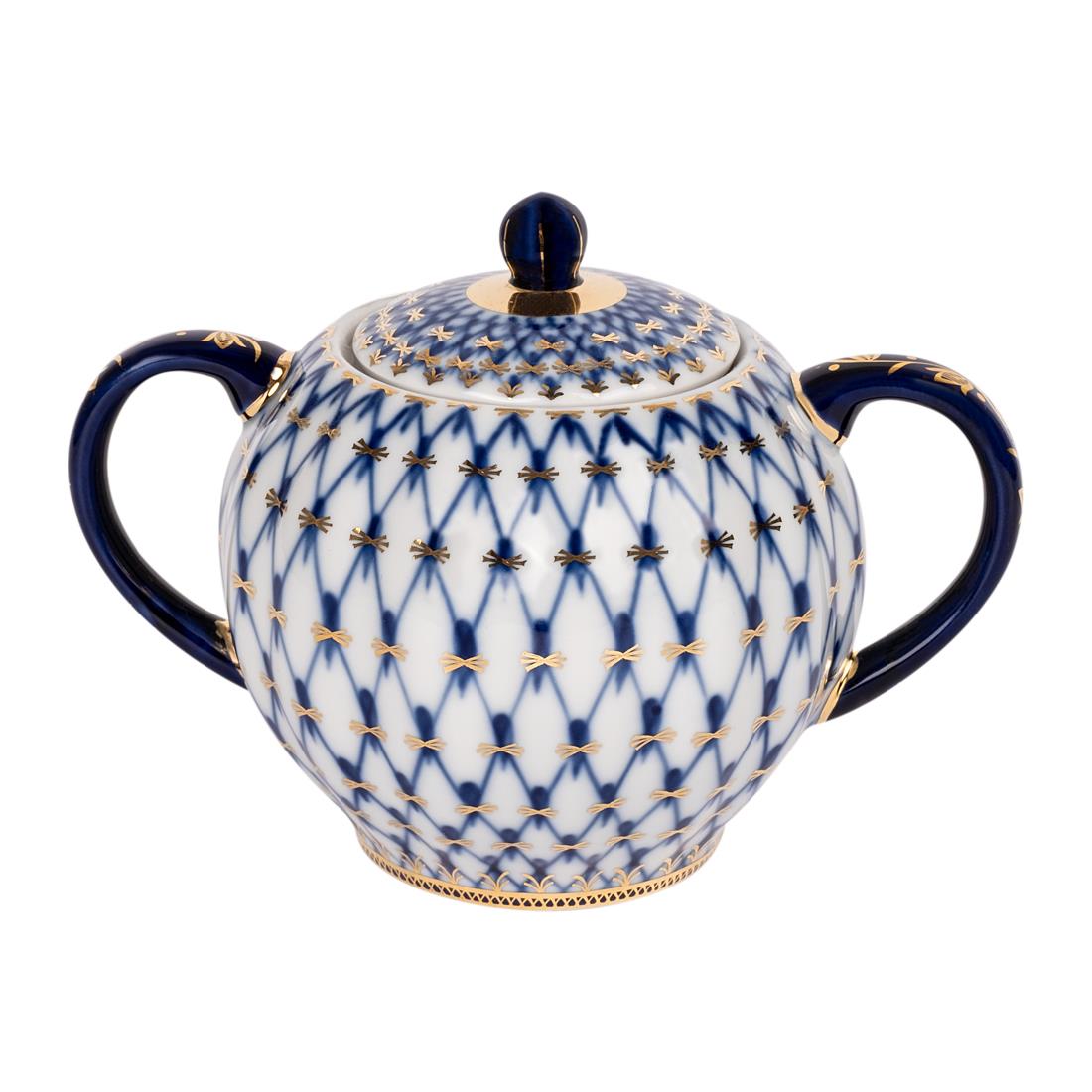 IMPERIAL PORCELAIN Şekerlik Kapaklı 450 ml Cobalt net Mavi