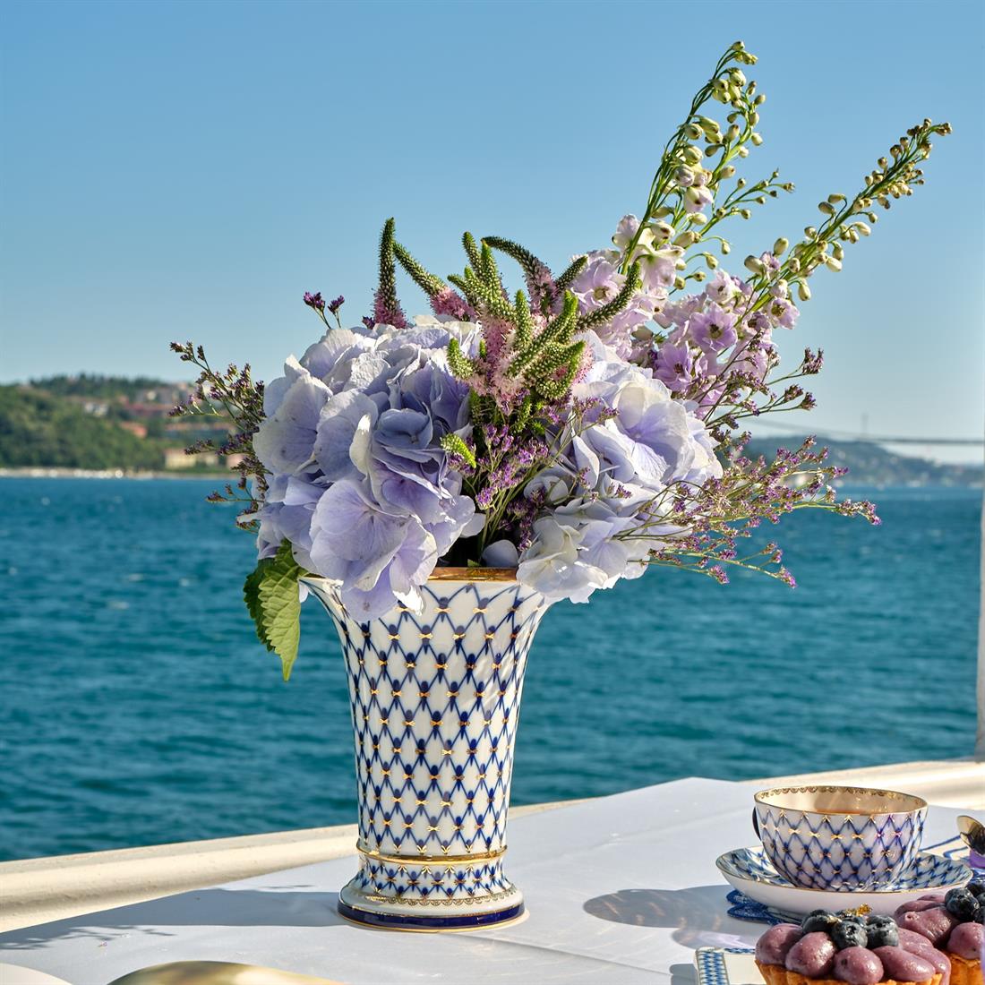 IMPERIAL PORCELAIN Vazo Cobalt net Mavi