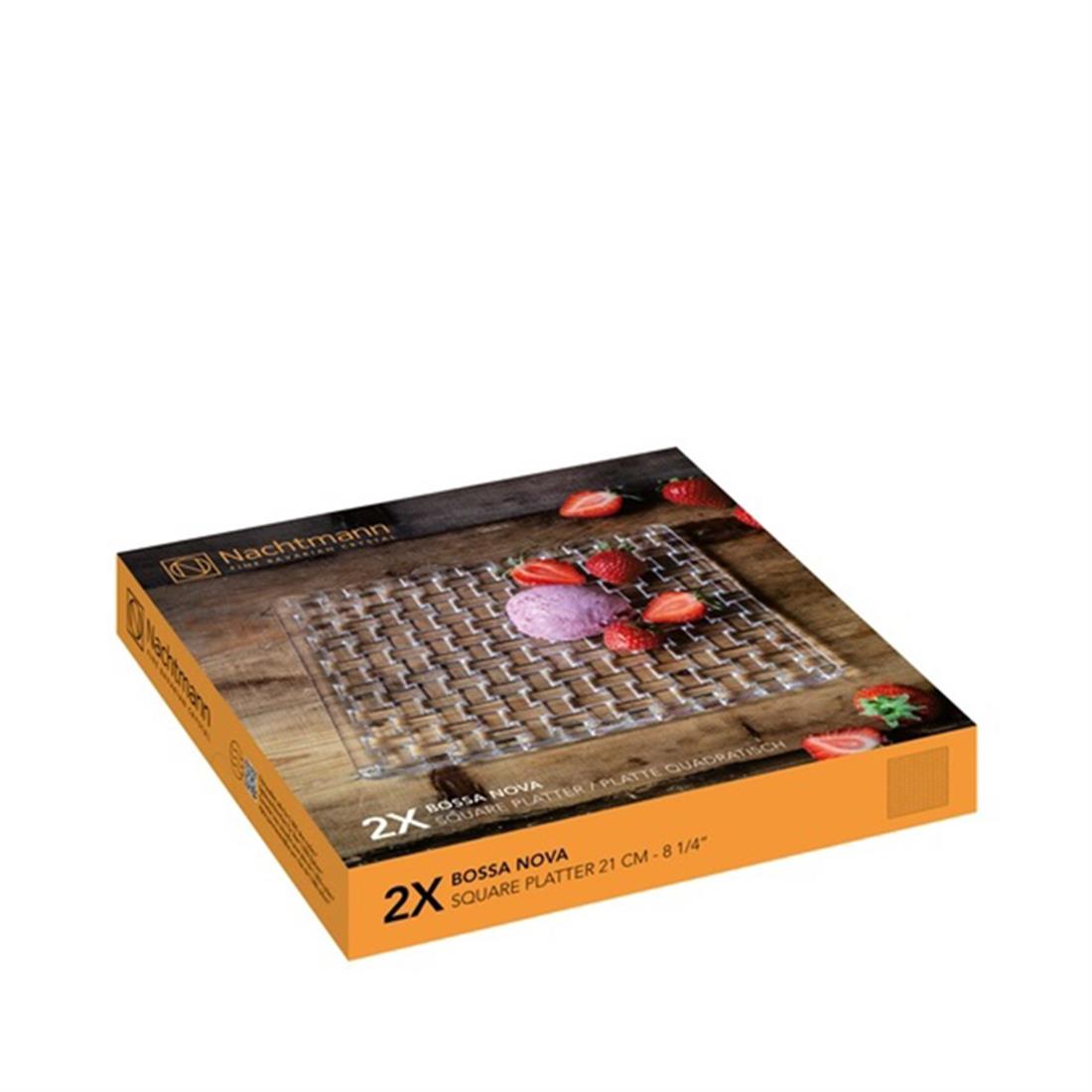 NACHTMANN Kare Tabak 21cm 2li Set Bossa Nova Şeffaf
