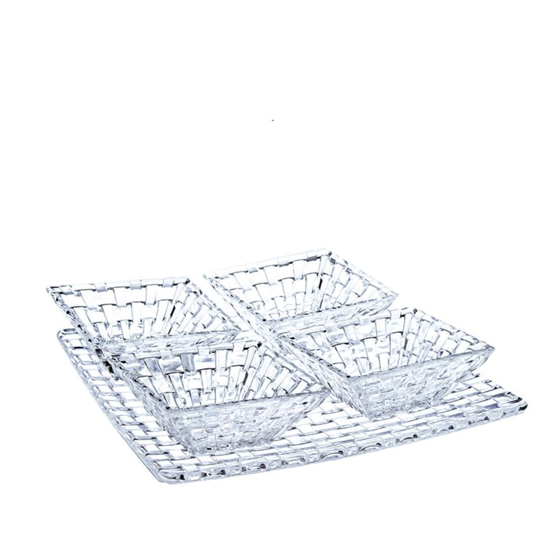 NACHTMANN Kase 12cm & Servis Tabağı 28cm 5li Set Bossa Nova Şeffaf