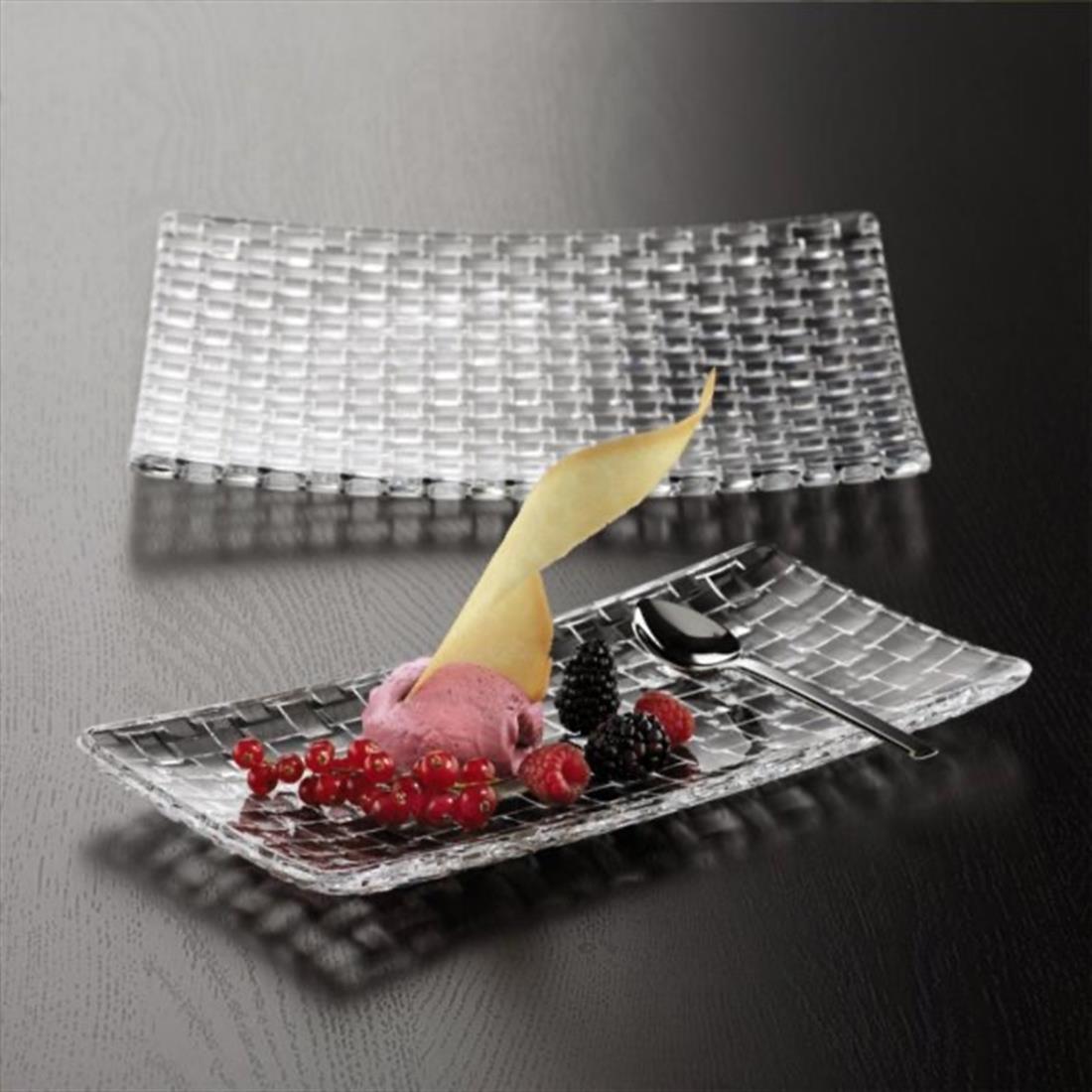 NACHTMANN Serving Plate Rectangle 28cm Single Bossa Nova Transparent