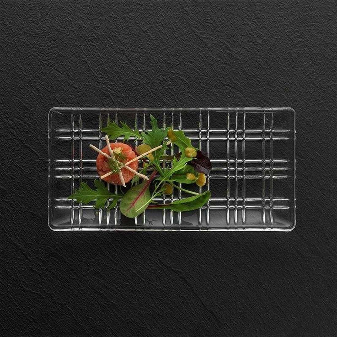 NACHTMANN Serving Plate Rectangle 28cm Single Square Transparent
