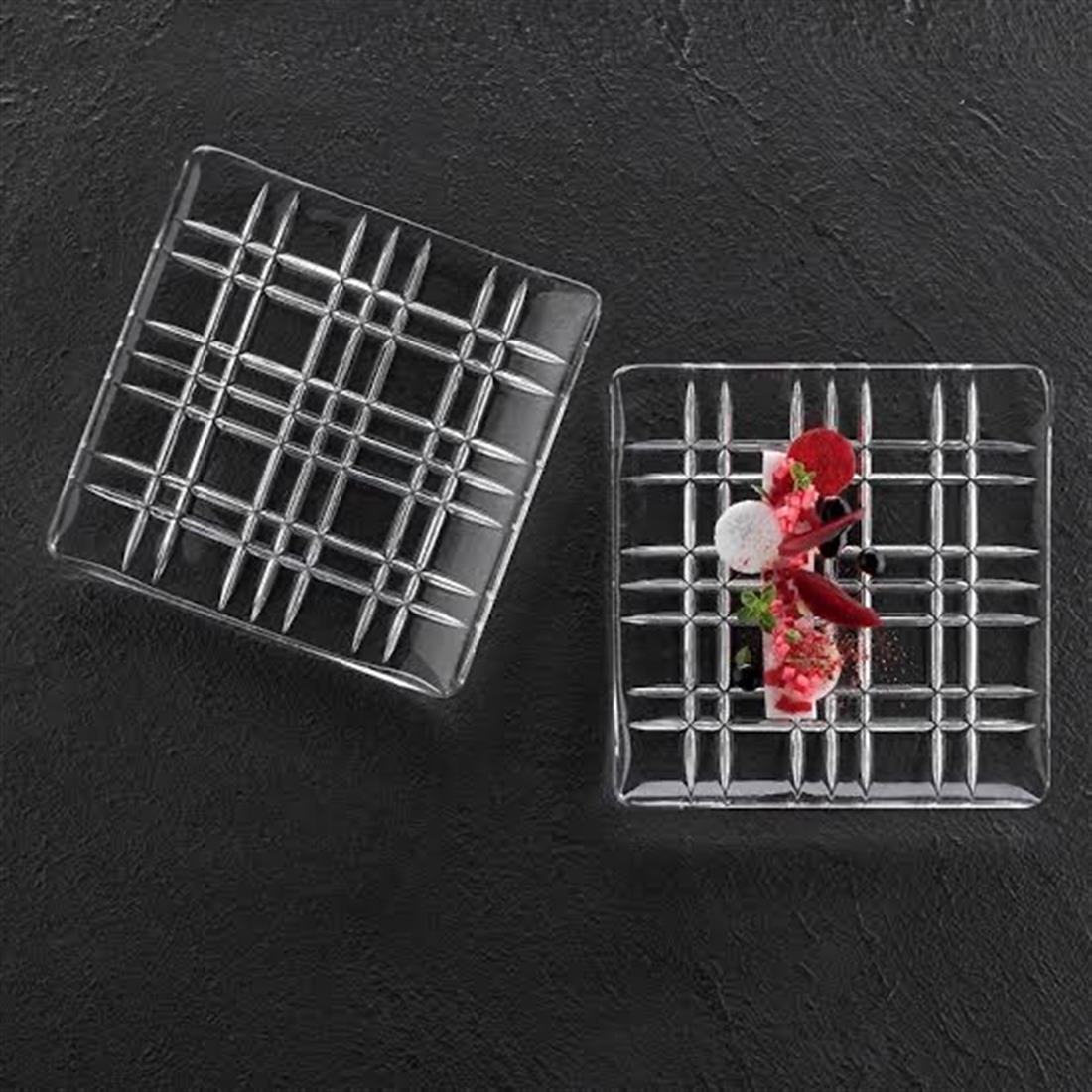 NACHTMANN Plate Square 14cm Set of 2 Square Transparent