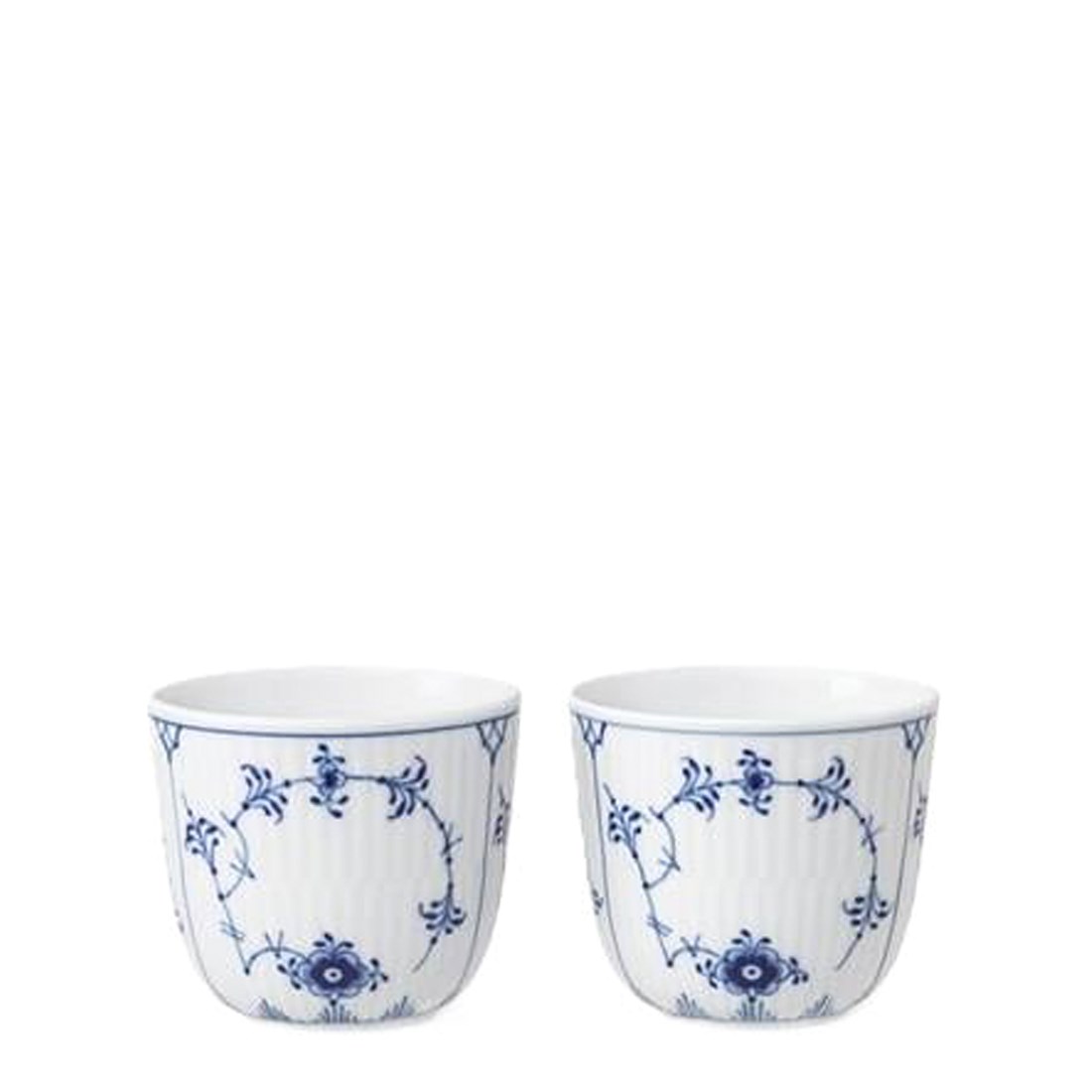 ROYAL COPENHAGEN 2li Espresso Cup Blue Fluted Plain