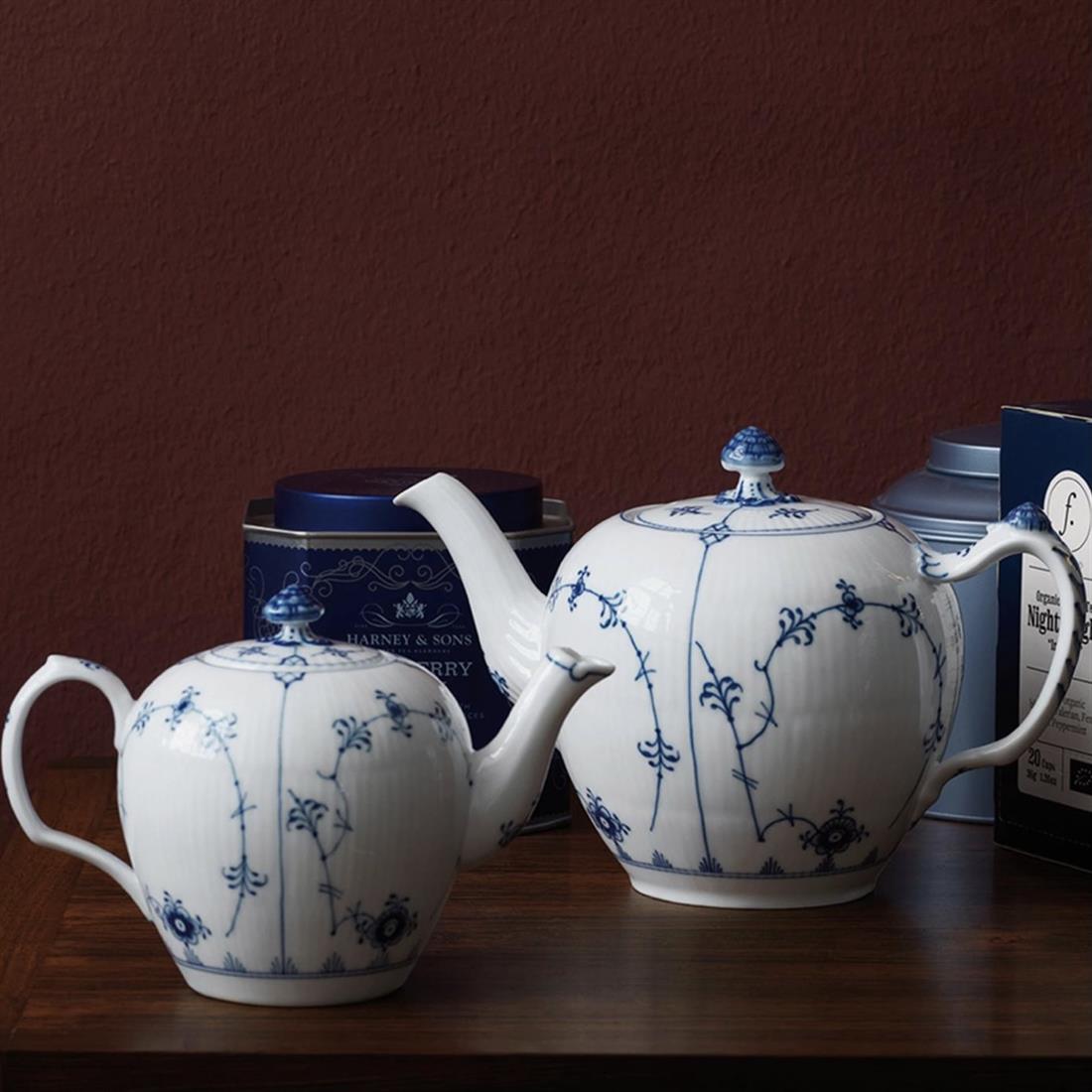 ROYAL COPENHAGEN Çaydanlık 700 ml Blue Fluted Plain
