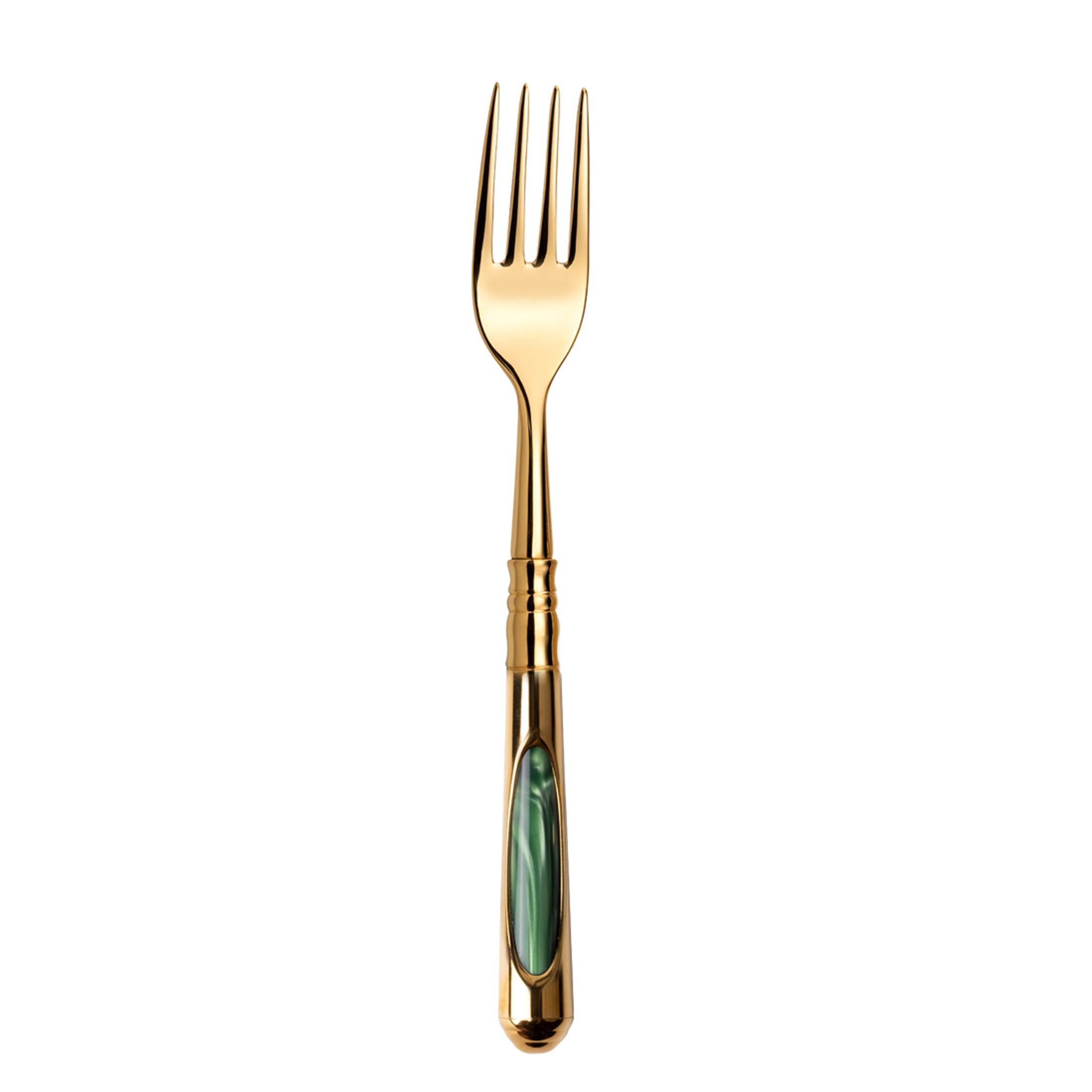 CAPDECO DESSERT FORK CERES OF GOLD Nacre Vert