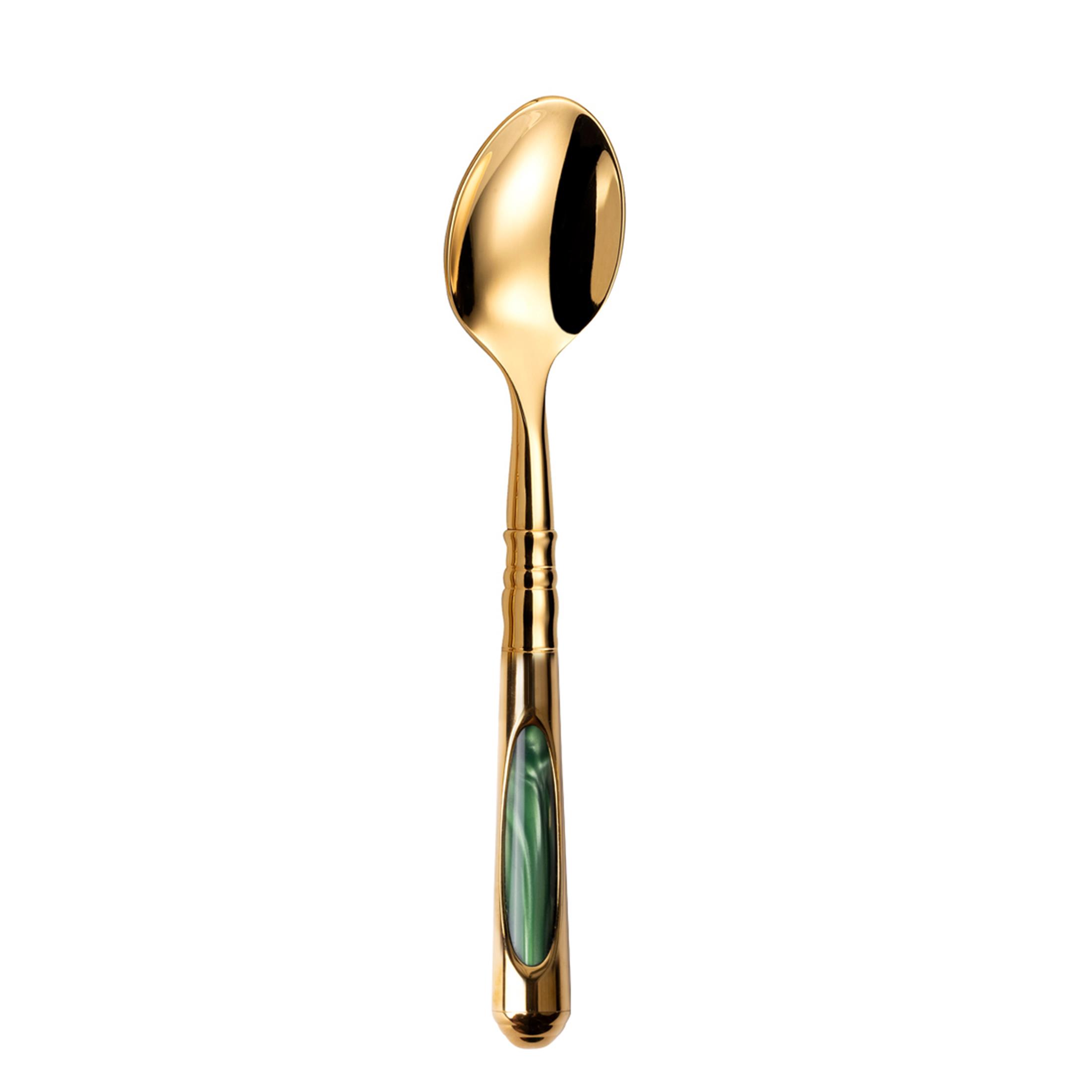 CAPDECO DESSERT SPOON CERES OF GOLD Nacre Vert