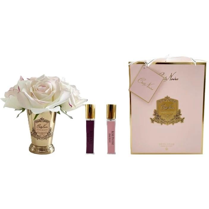 COTE NOIRE 7 Ekru Güllü Pembe Çizgili  Vazolu Gold Koku