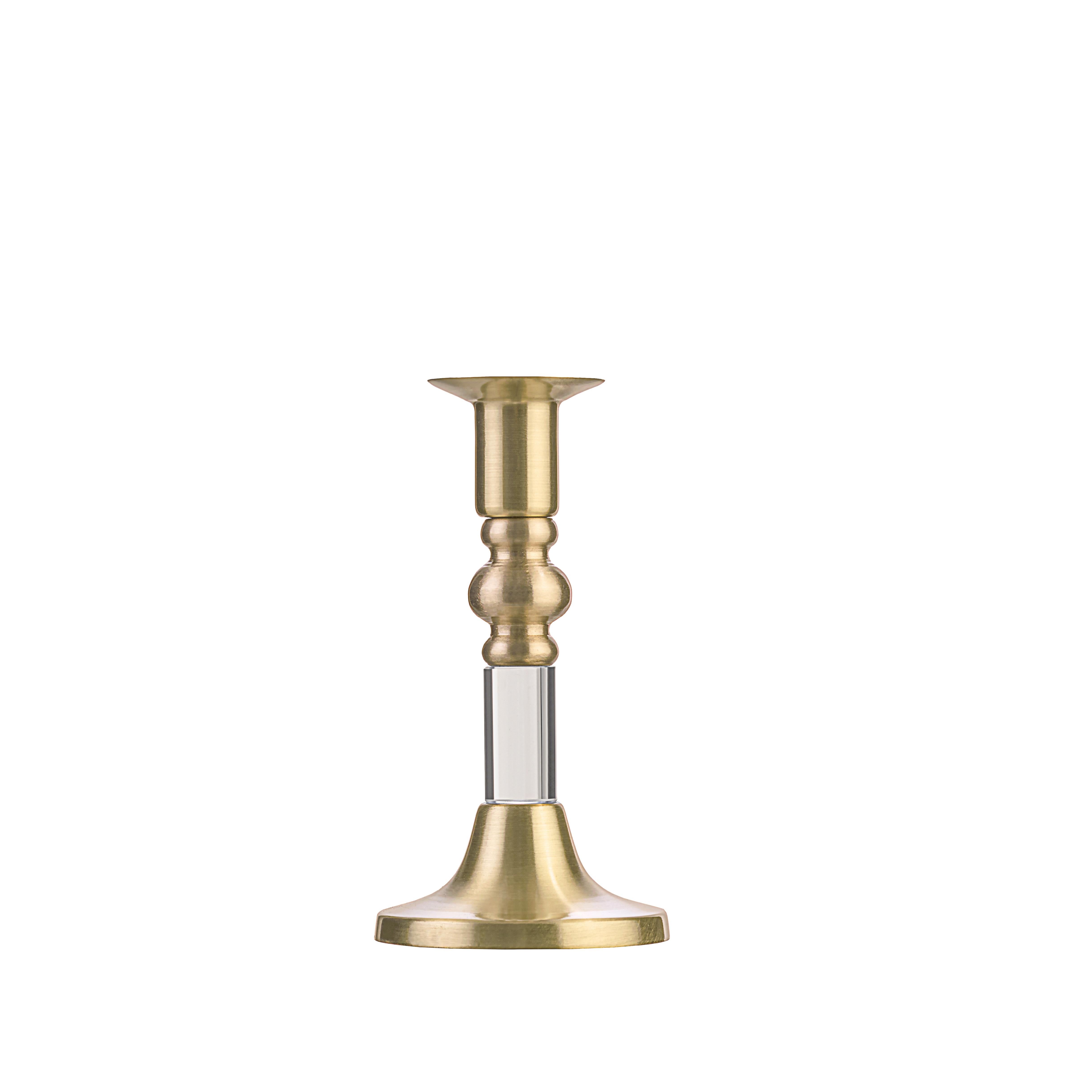 EDEL&FEINE Pirinç Şamdan 12,5cm Yuvarlak Mat Gold