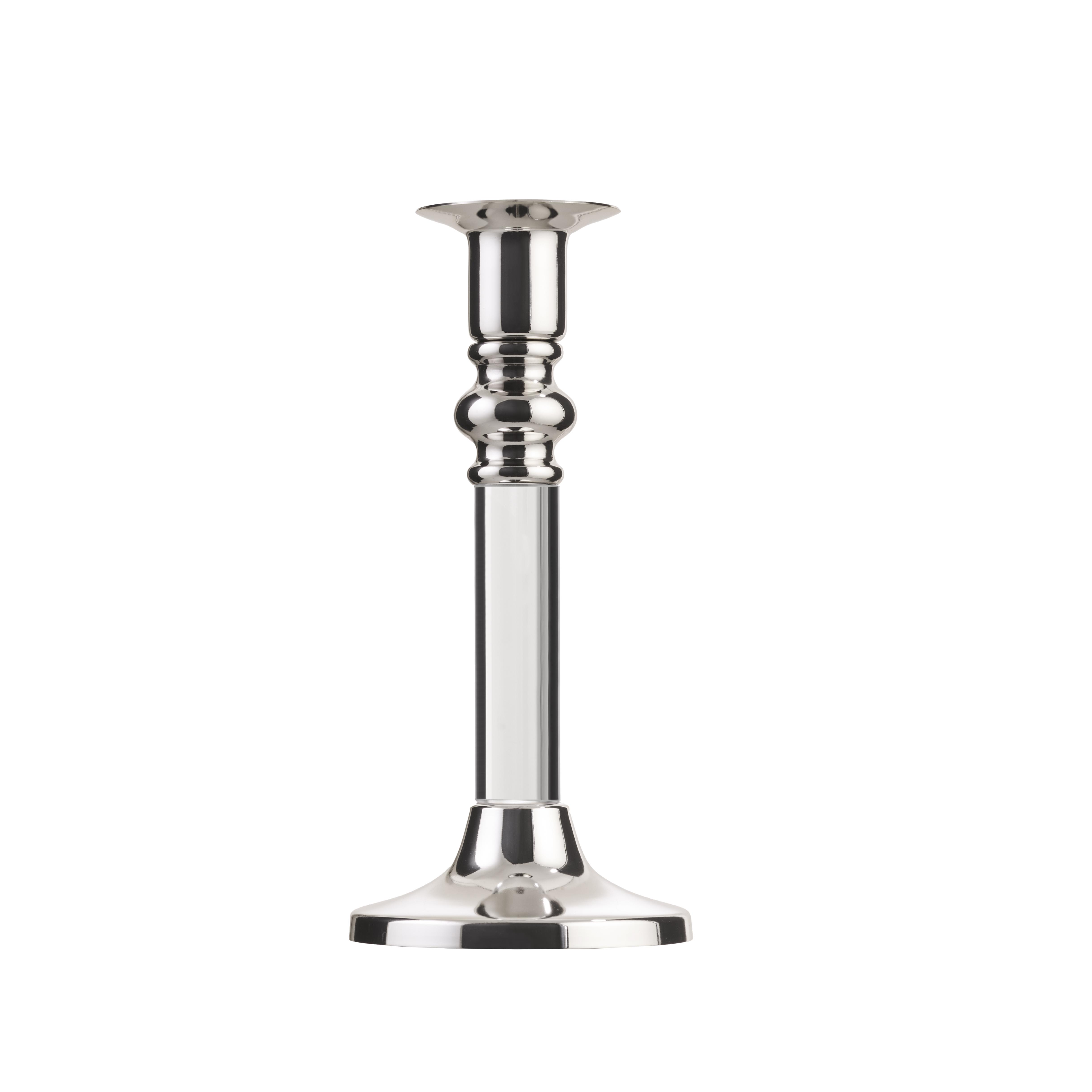 EF Pirinç Şamdan 16,5cm Yuvarlak Silver