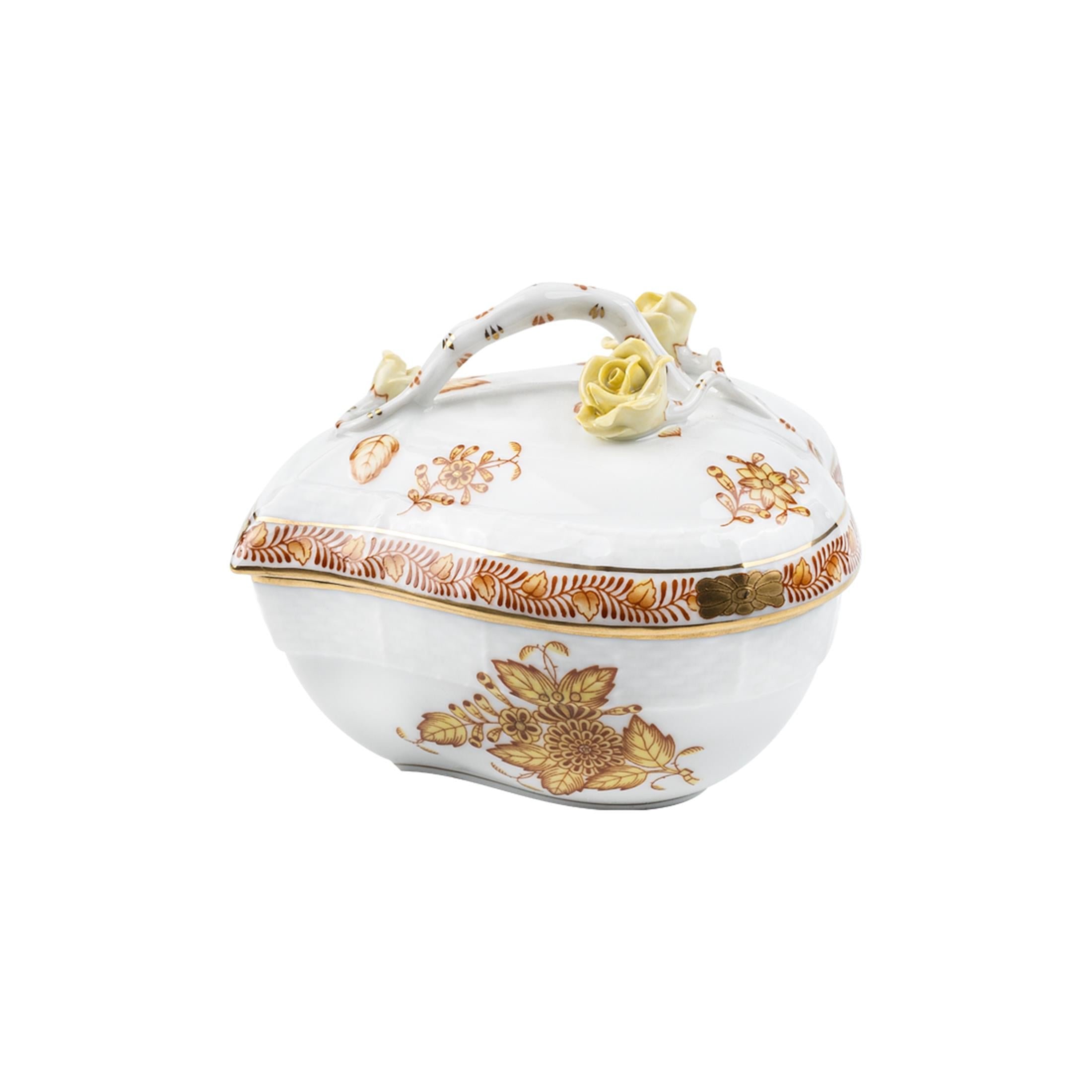 HEREND Bonboniyer 11,5cm Apponyi Sarı