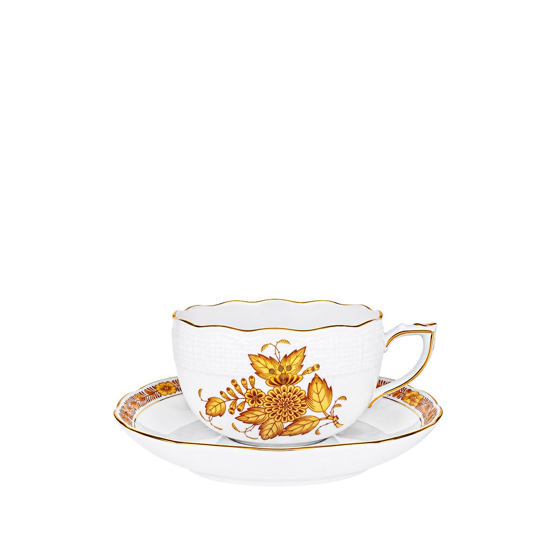 HEREND Teacup & Saucer 200ml Apponyi Yellow