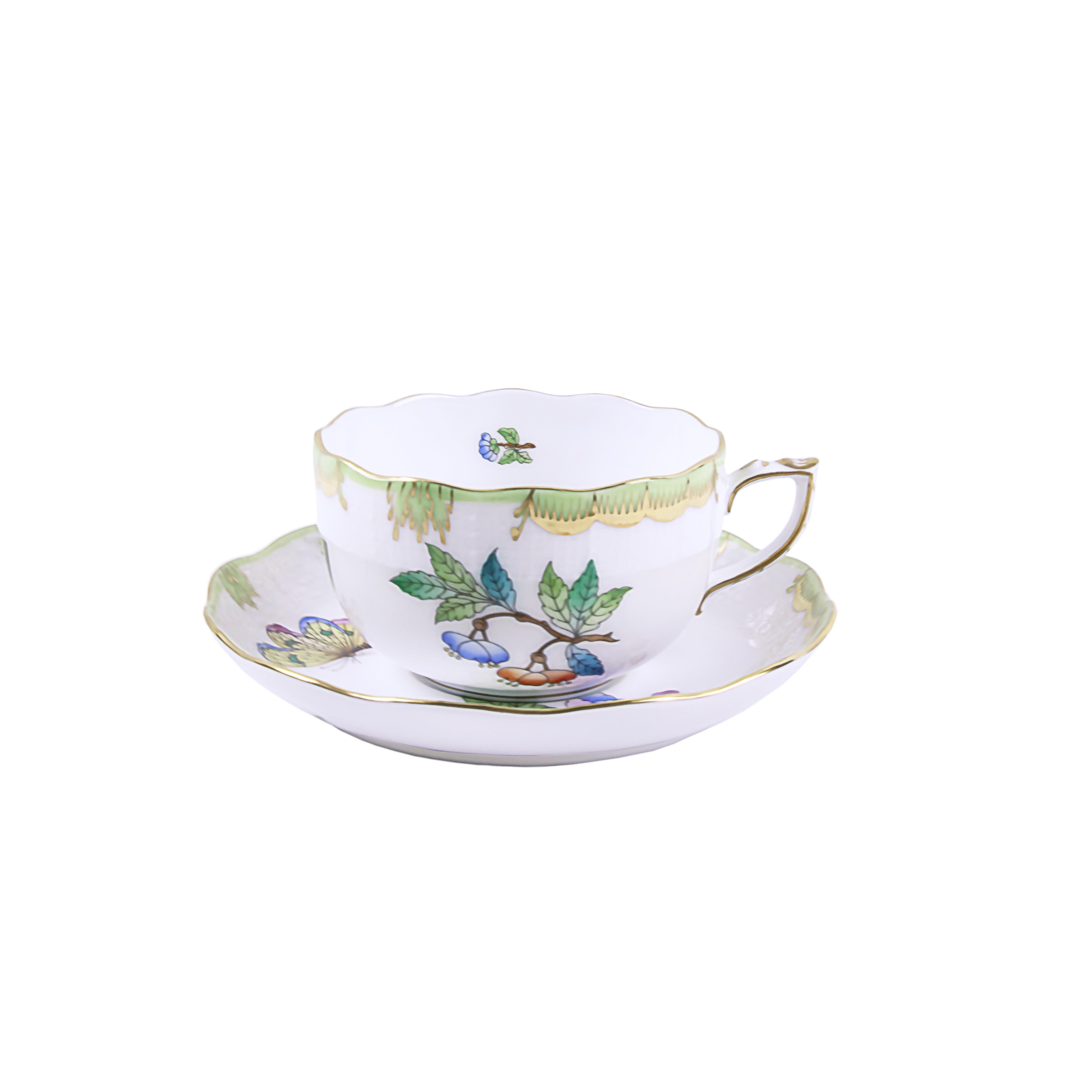 HEREND Çay Fincanı & Tabağı 200ml Queen Victoria Renkli