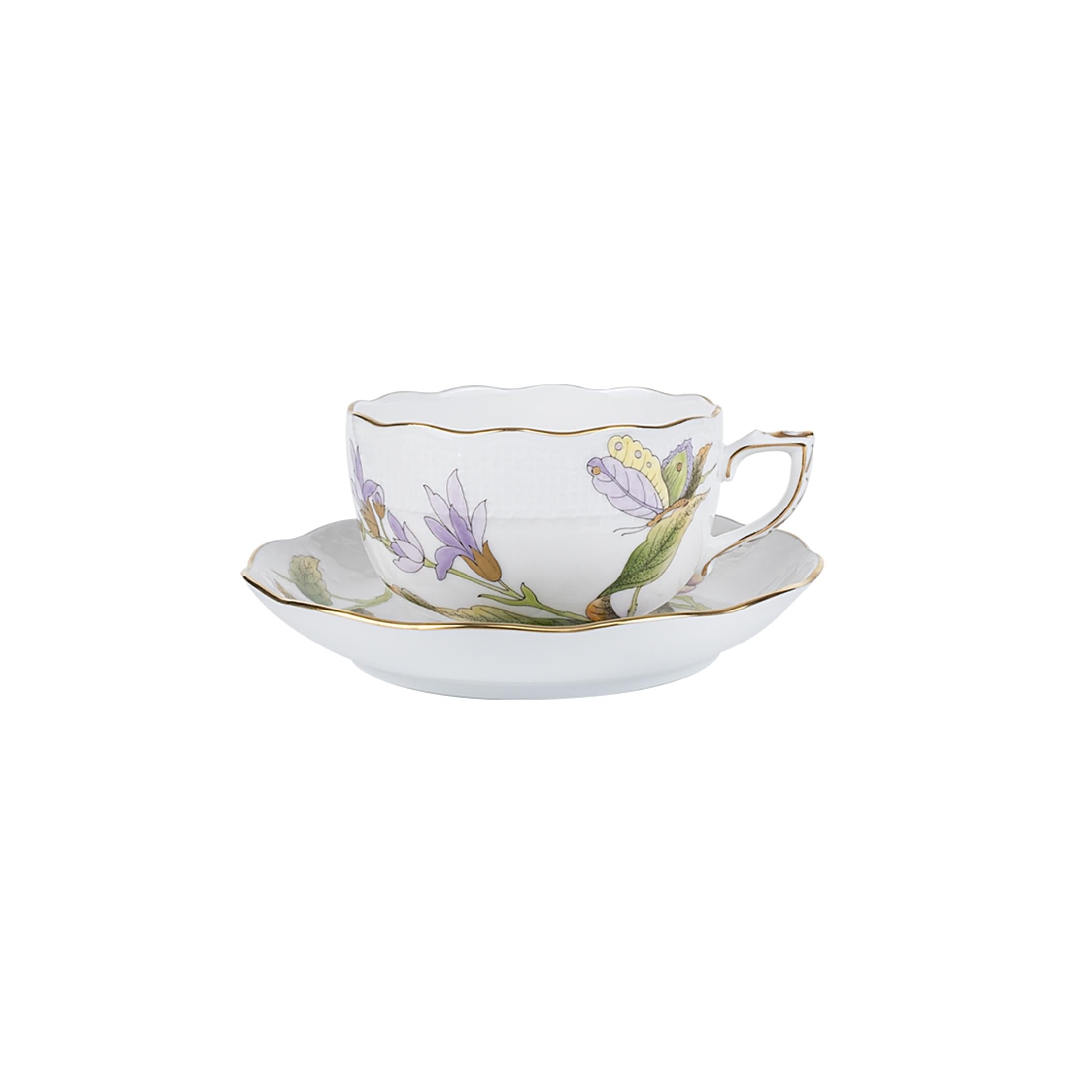 HEREND Çay Fincanı & Tabağı 200ml Victoria Lila Yeşil