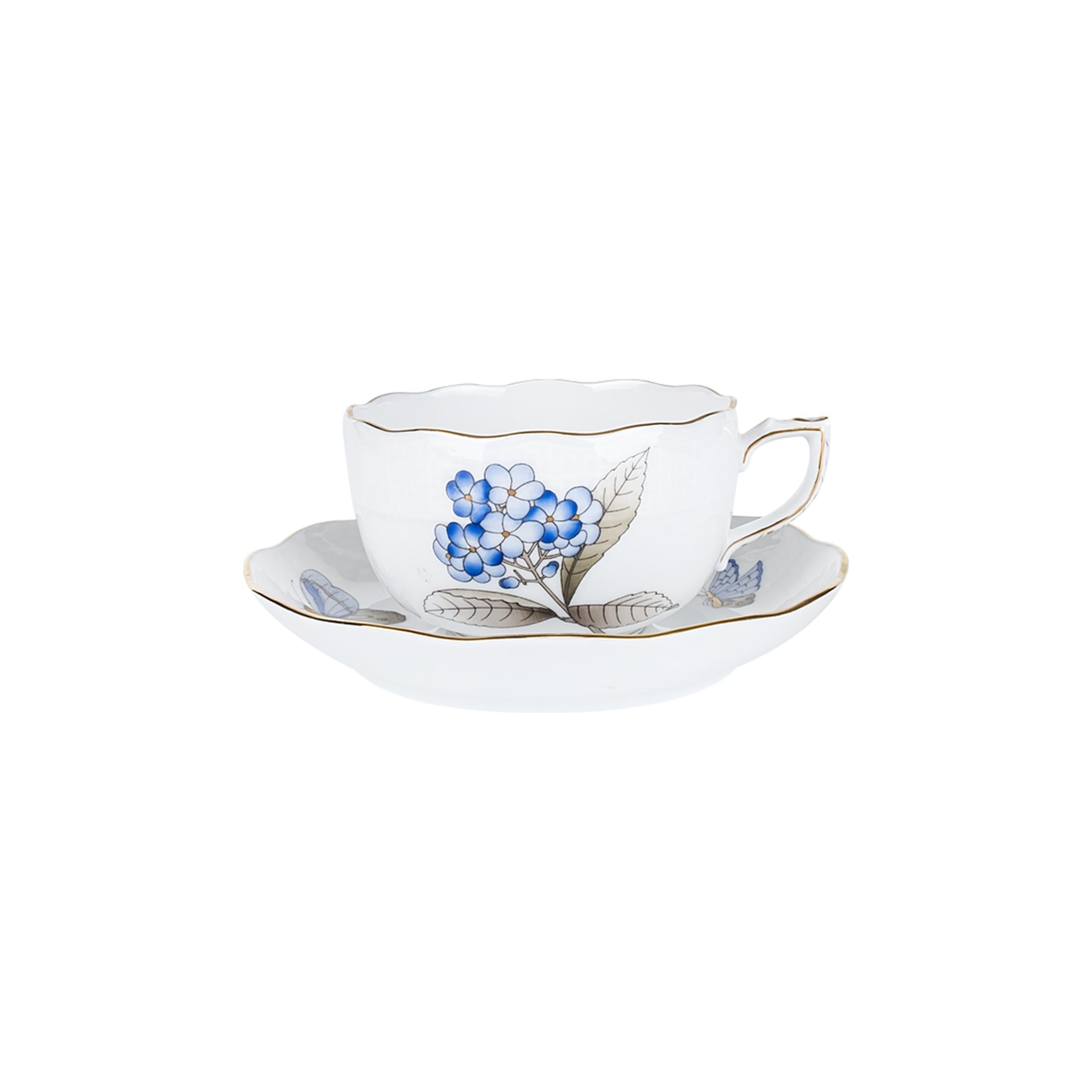 HEREND Çay Fincanı & Tabağı 200ml  Victoria Mavi