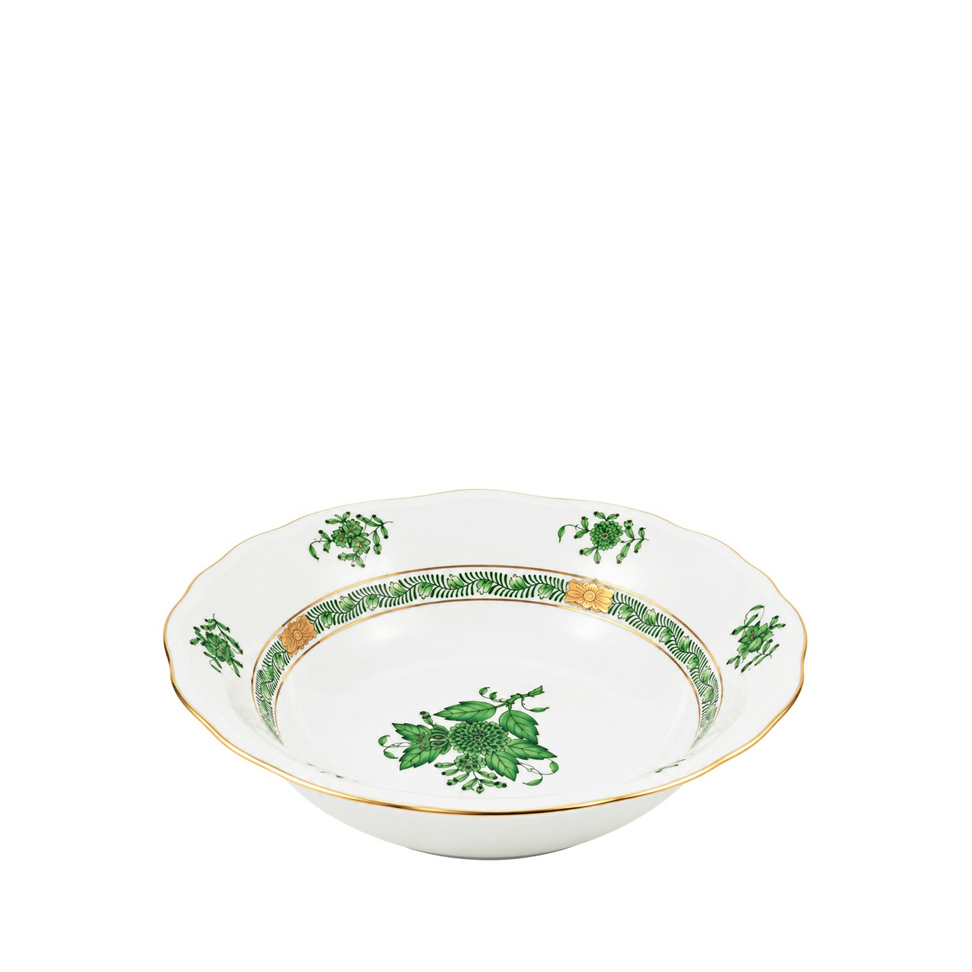 HEREND Soup Bowl Apponyi Green