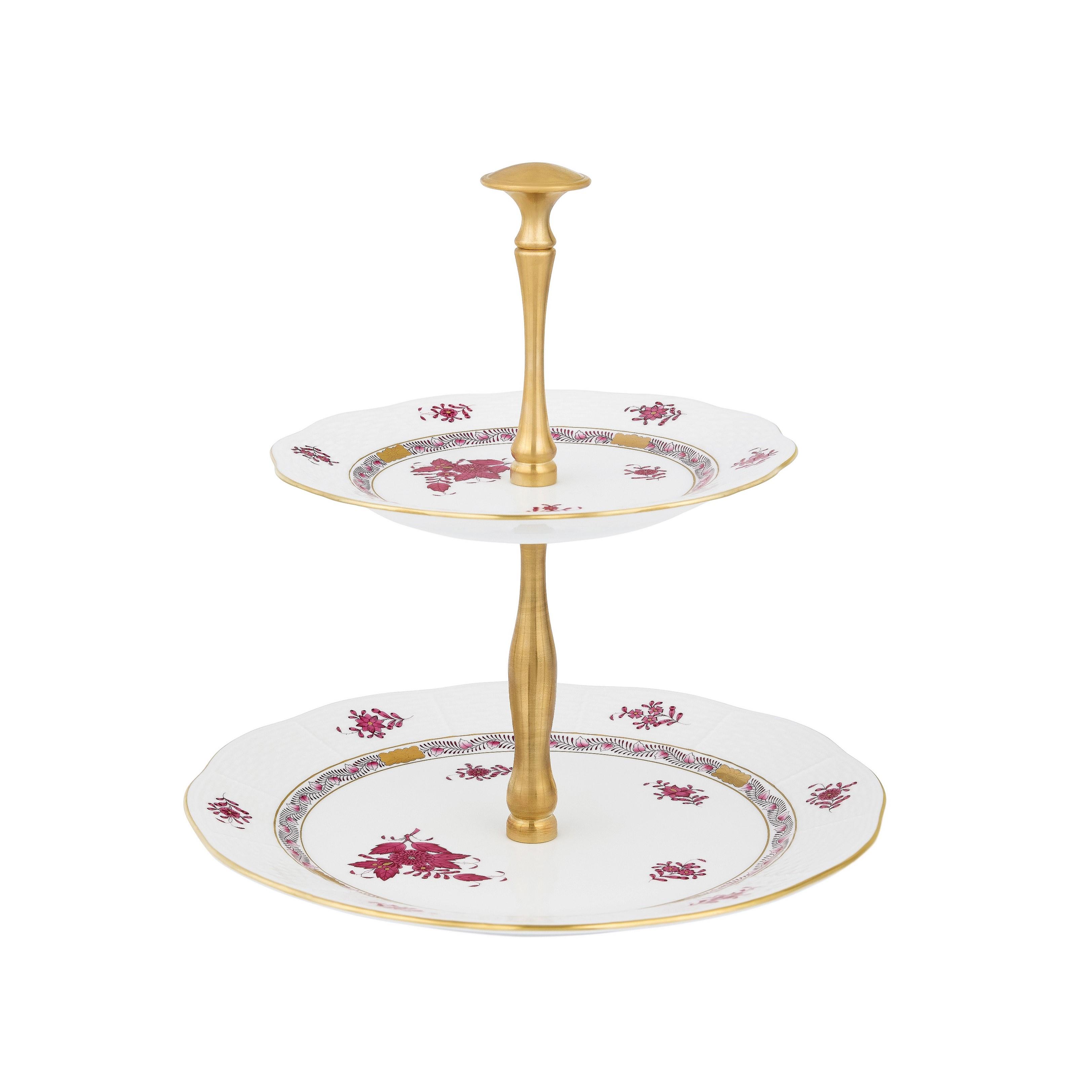 HEREND İki  Katlı Servislik Apponyi Pembe