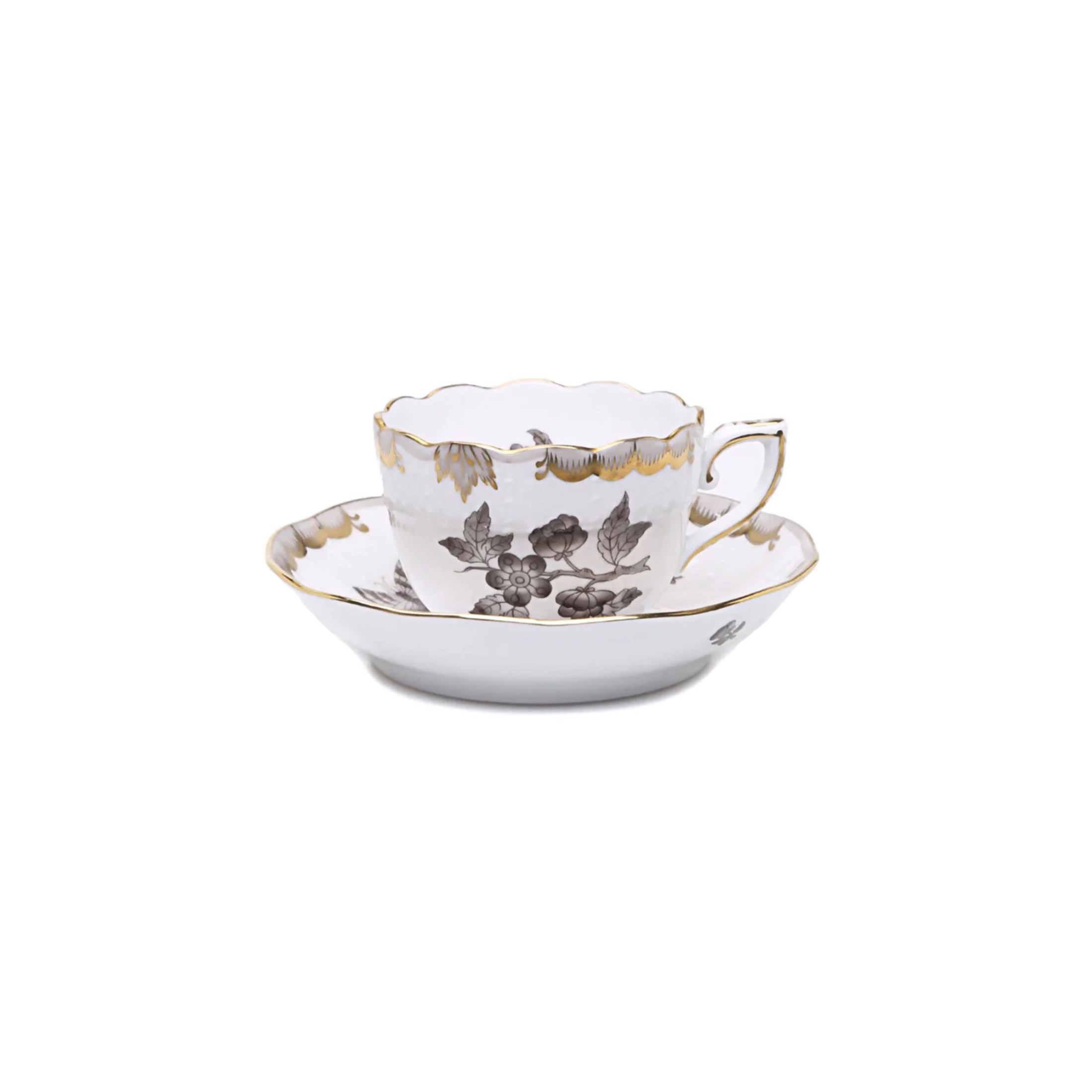 HEREND Kahve Fincanı & Tabağı 110ml Queen Victoria Siyah
