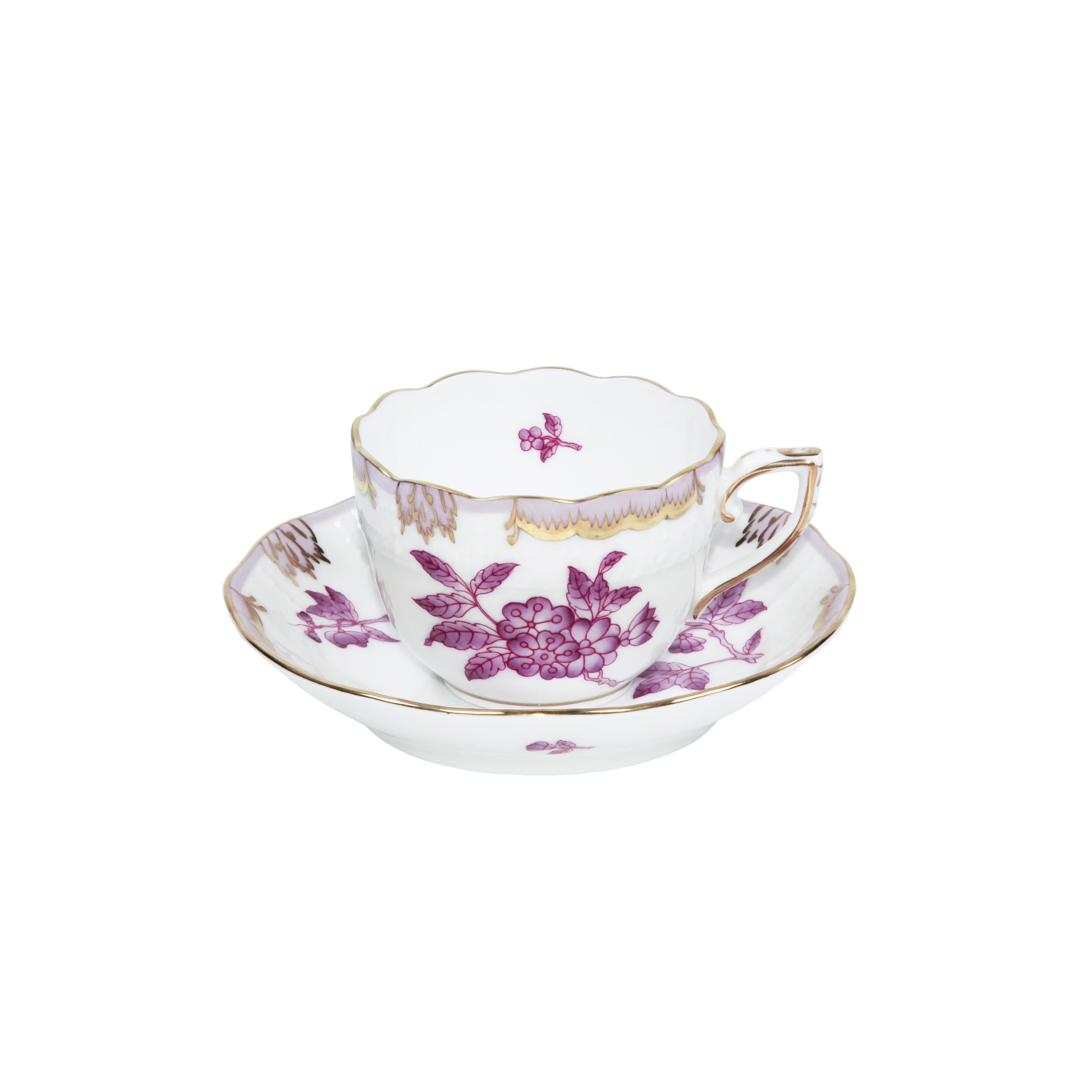 HEREND Kahve Fincanı & Tabağı 110ml Queen Victoria Mor