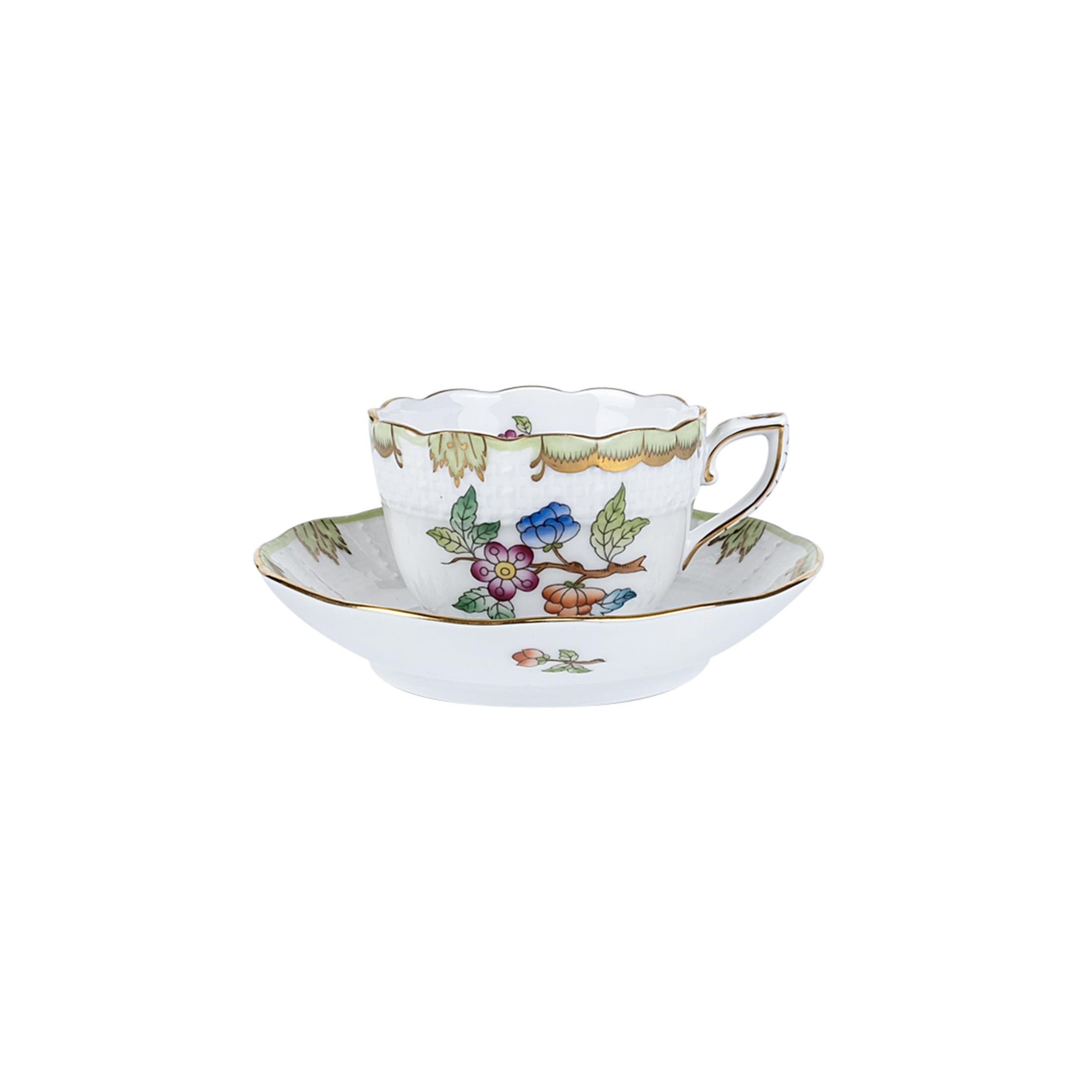 HEREND Kahve Fincanı & Tabağı 110ml Queen Victoria Renkli