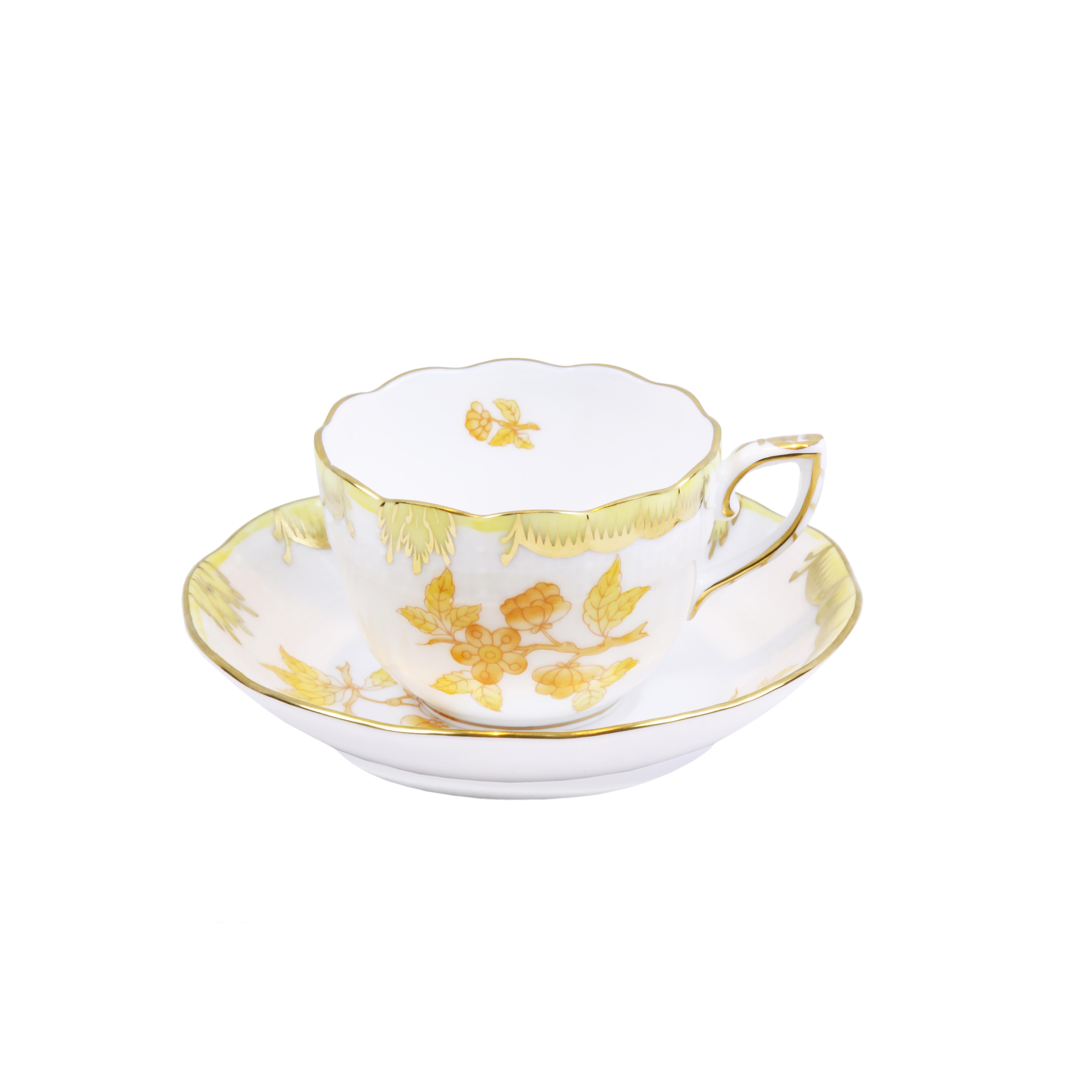 HEREND Kahve Fincanı & Tabağı 110ml Queen Victoria Sarı