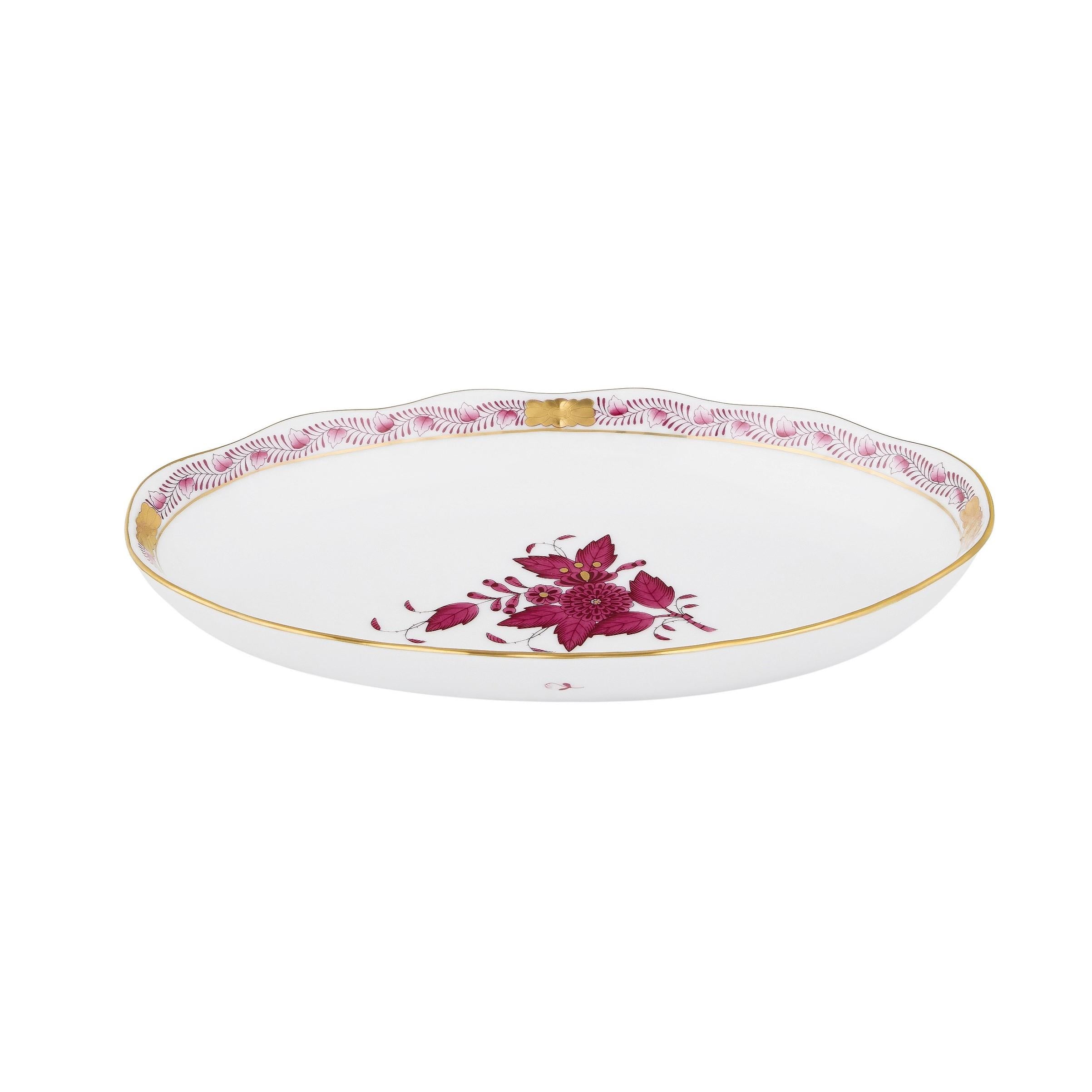 HEREND Oval Servislik Büyük 22cm Apponyi Pembe