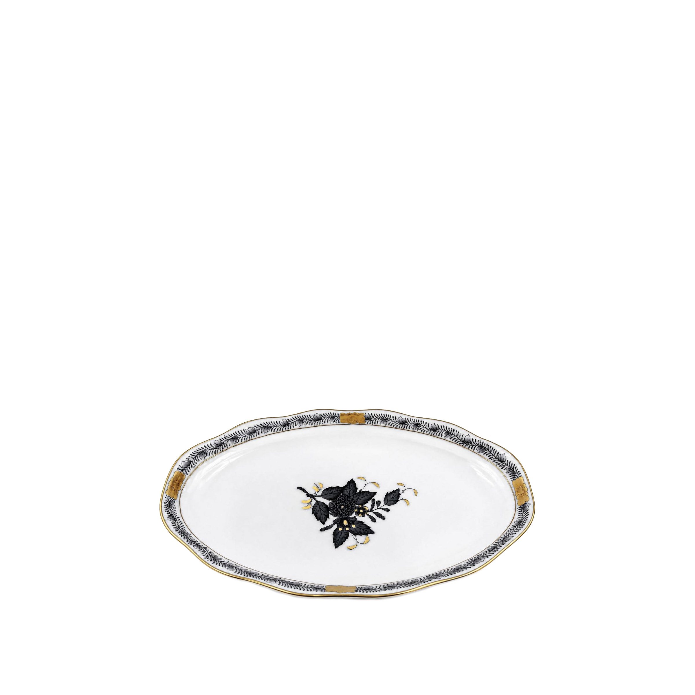 HEREND Oval Servislik Büyük 22cm Apponyi Siyah