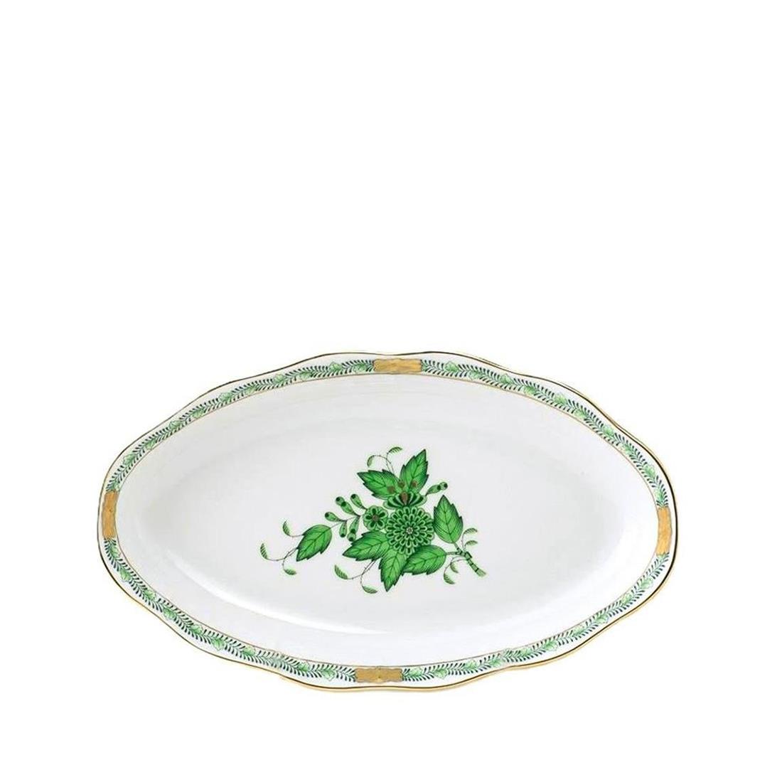HEREND Oval Servislik Büyük 22cm Apponyi Yeşil