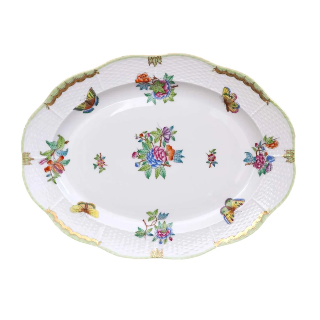 HEREND Oval Servislik Büyük 41,5cm Victoria Renkli