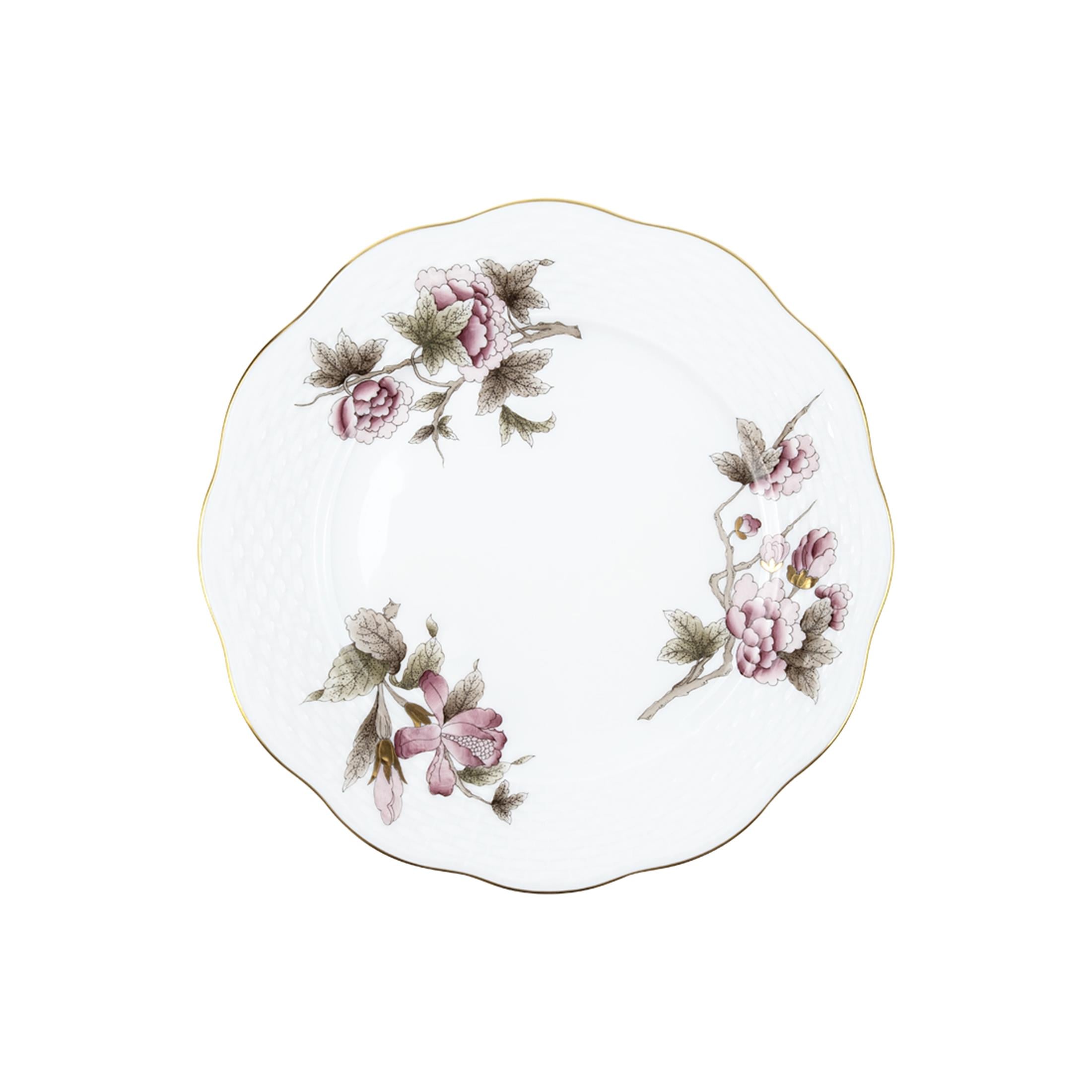 HEREND Dessert Plate 19cm Victoria Burgundy