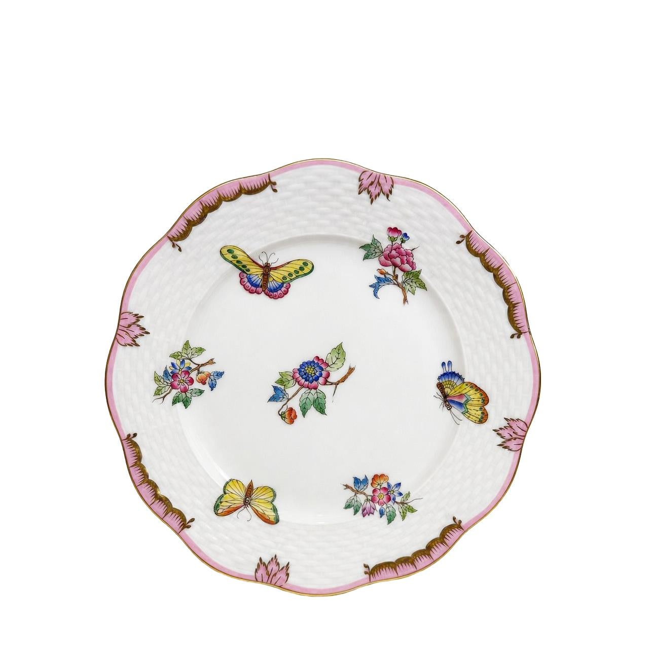 HEREND PASTA Tabağı 21cm Queen Victoria AÇIK PEMBE Renkli