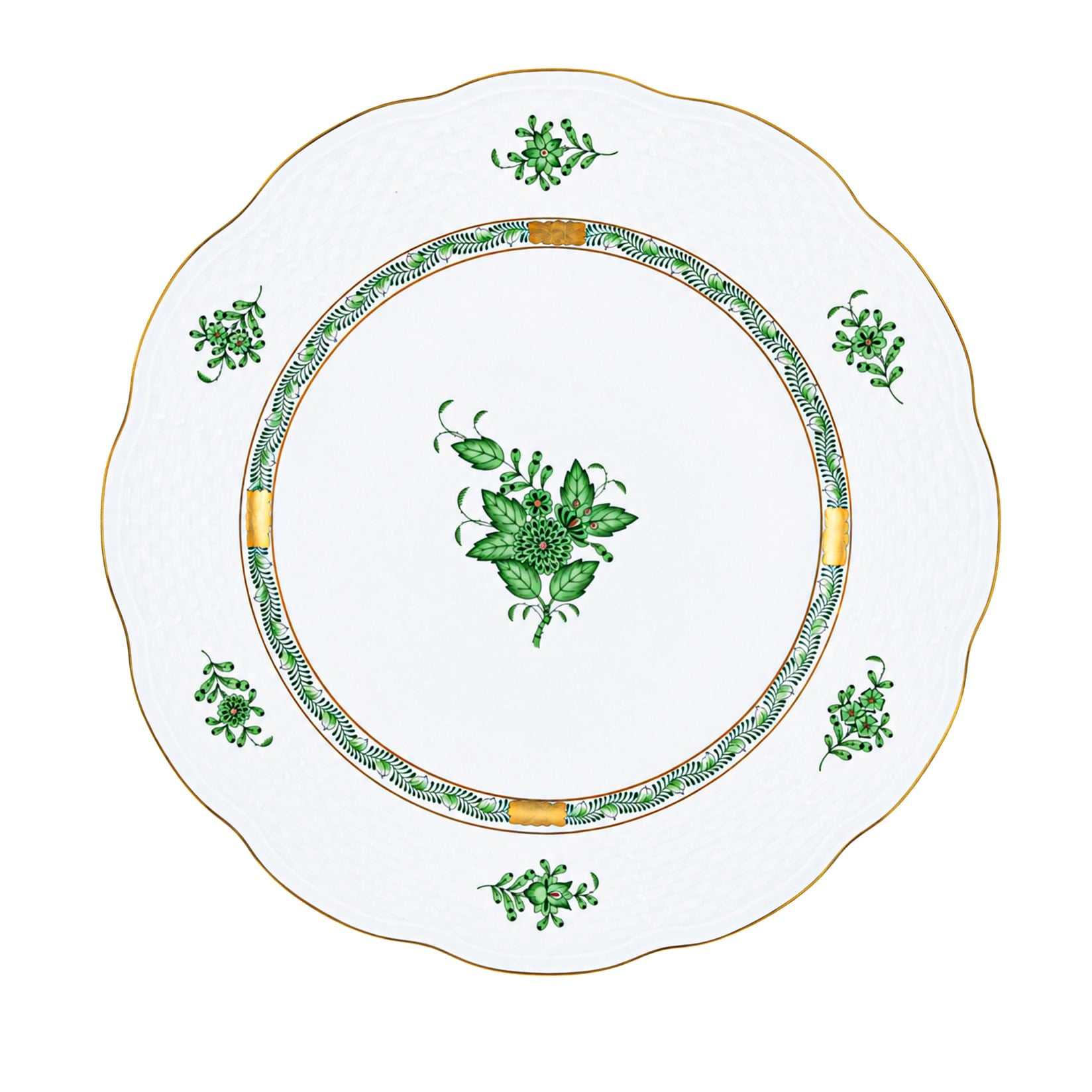 HEREND Service Plate 28,5cm Apponyi Green