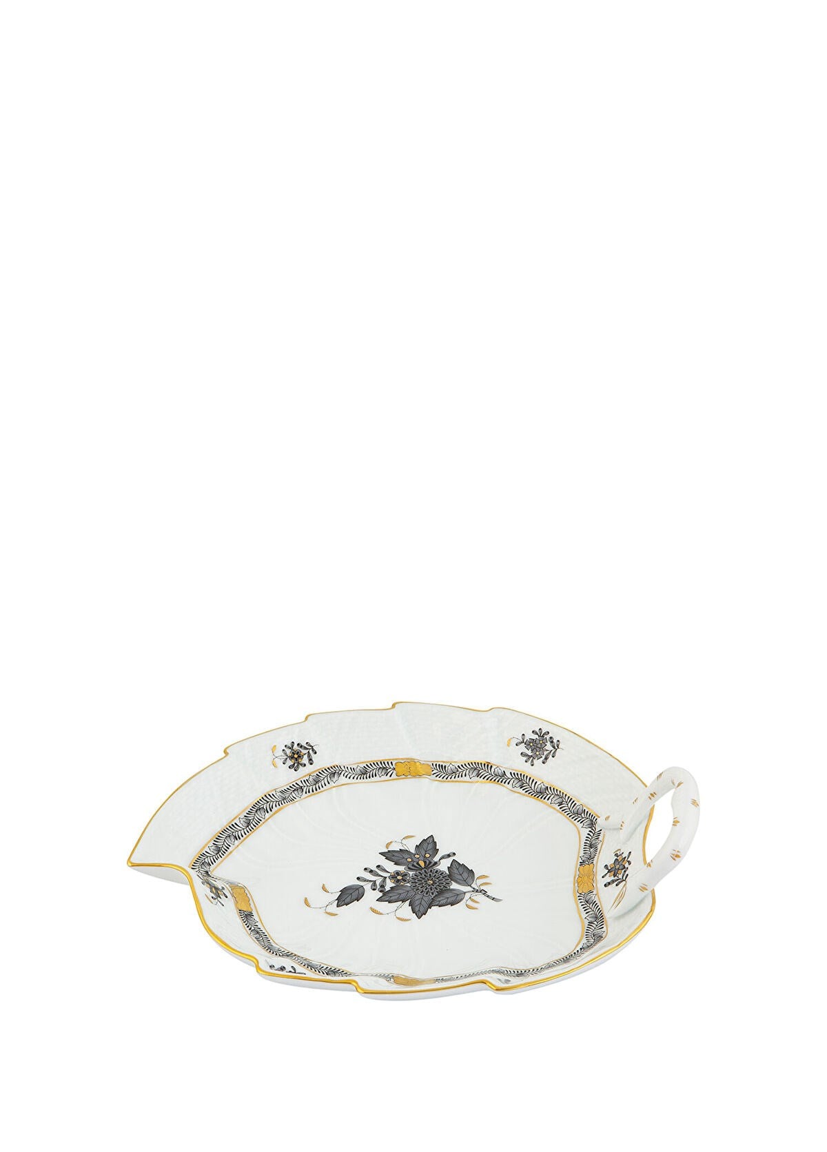 HEREND Yaprak Servislik 24cm Apponyi Siyah