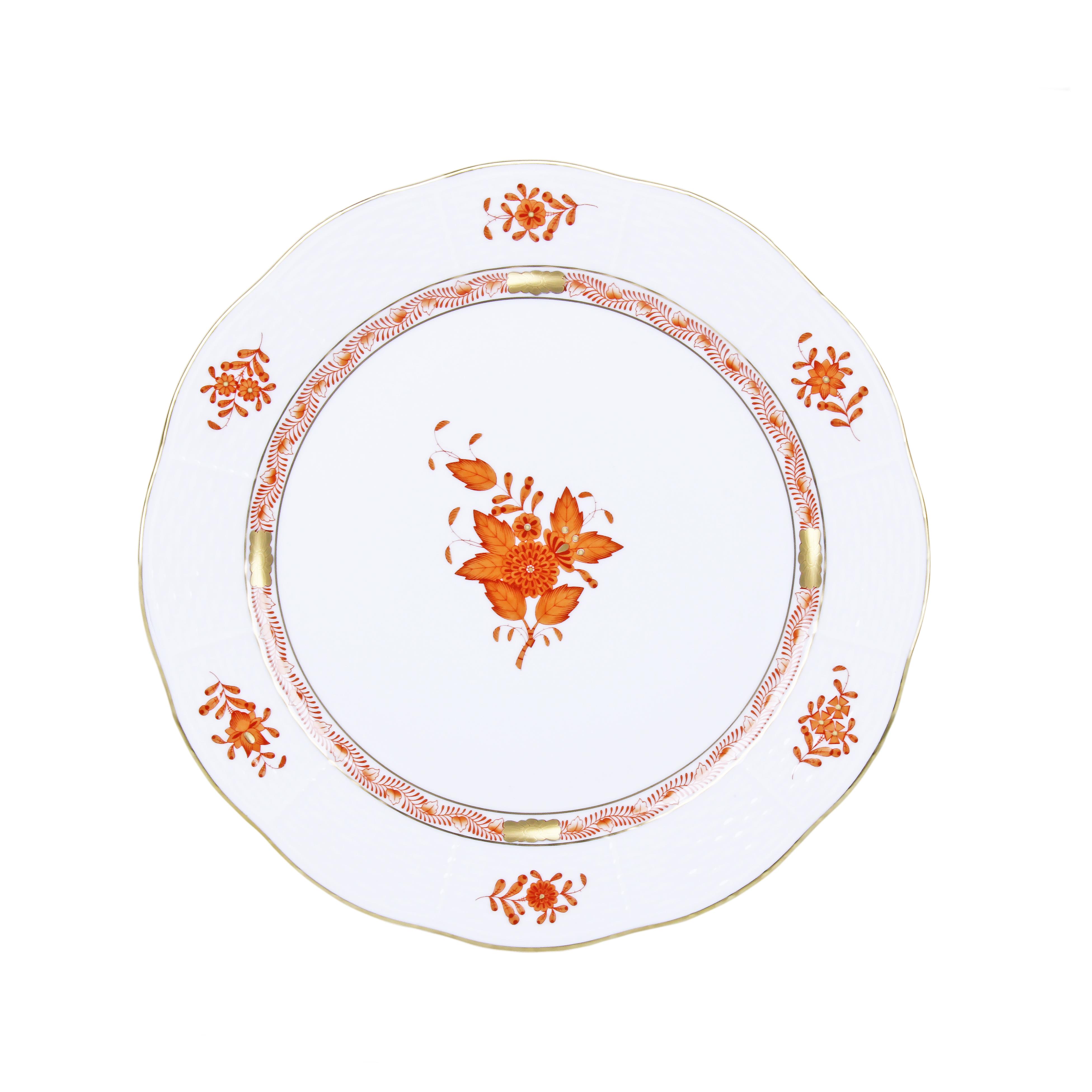 HEREND Yemek Servis Tabağı 25,5cm Apponyi Turuncu