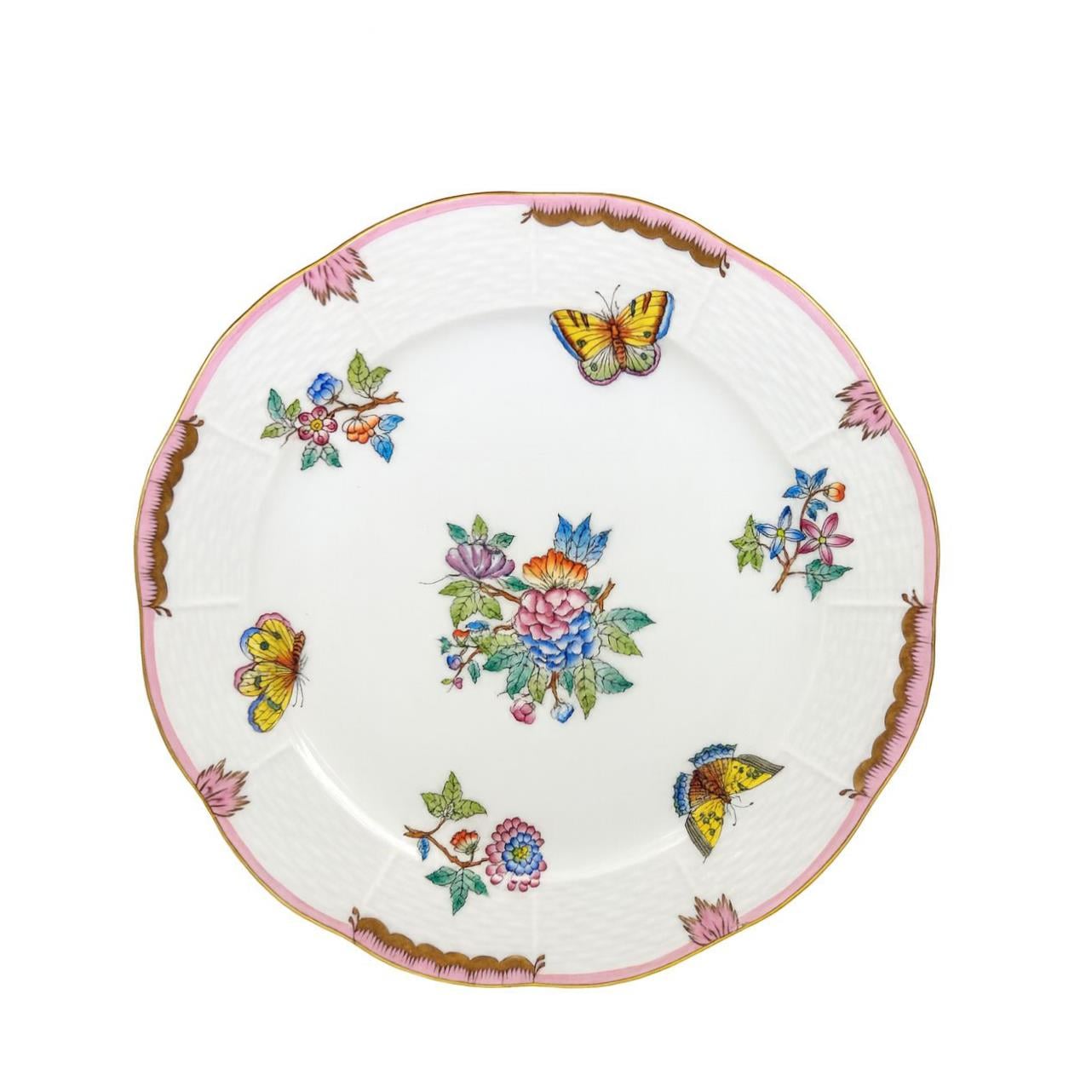 HEREND Yemek Servis Tabağı 25,5cm Queen Victoria AÇIK PEMBE Renkli