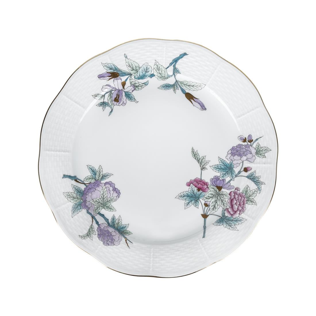 HEREND Dinner Service Plate 25,5cm Victoria Lilac Turquoise