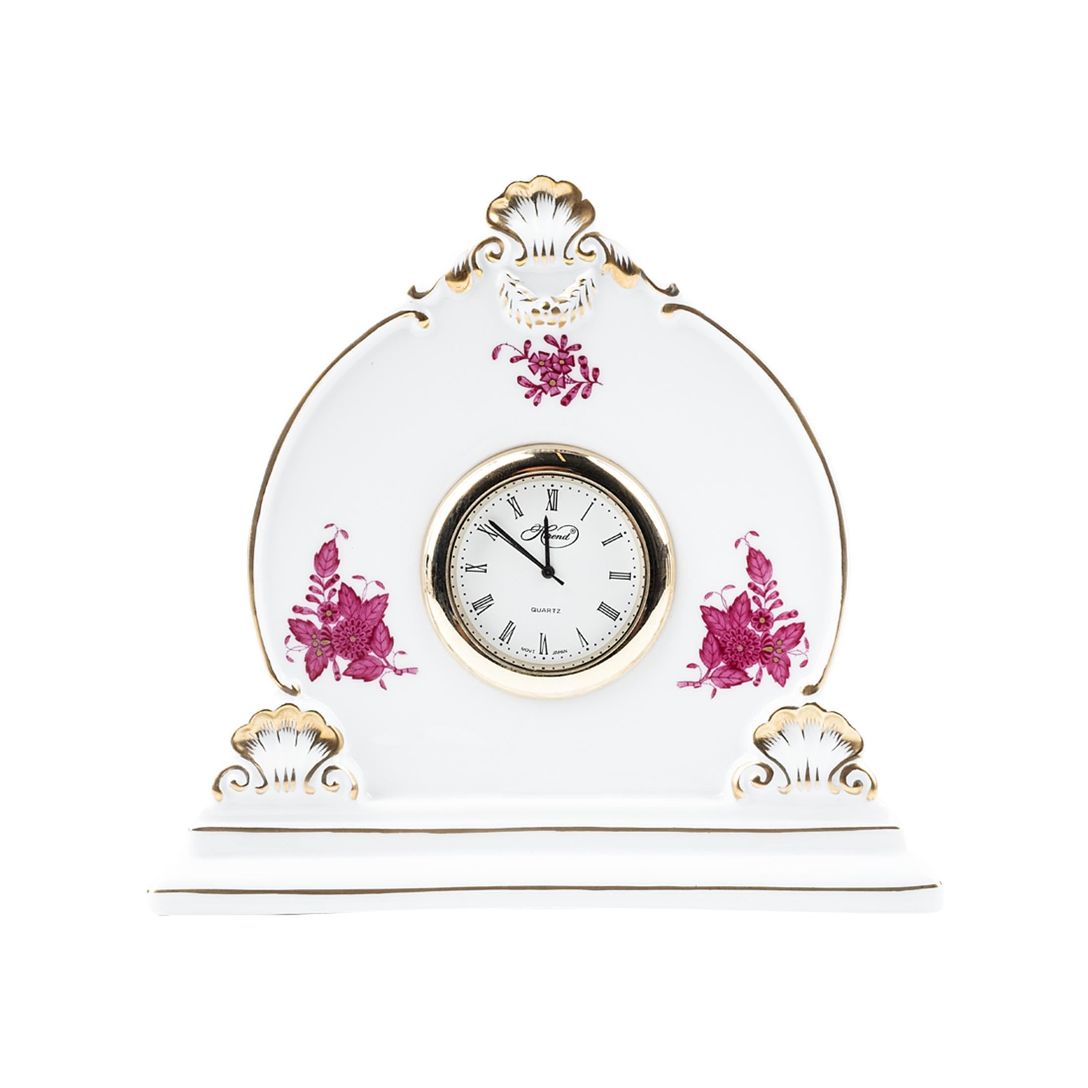 HEREND Yuvarlak Masa Saati 11cm Apponyi Pembe