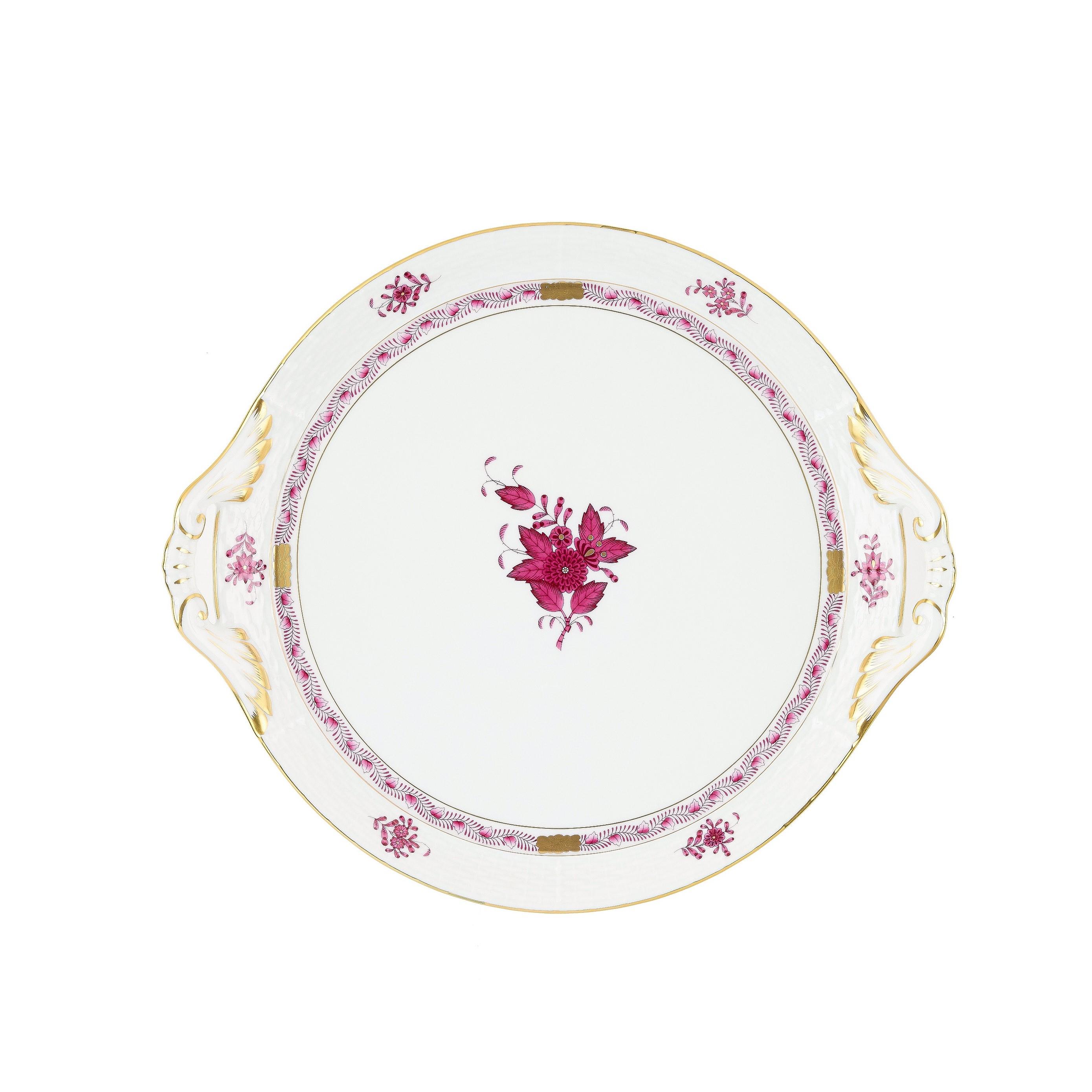 HEREND Round Tray Apponyi Pink