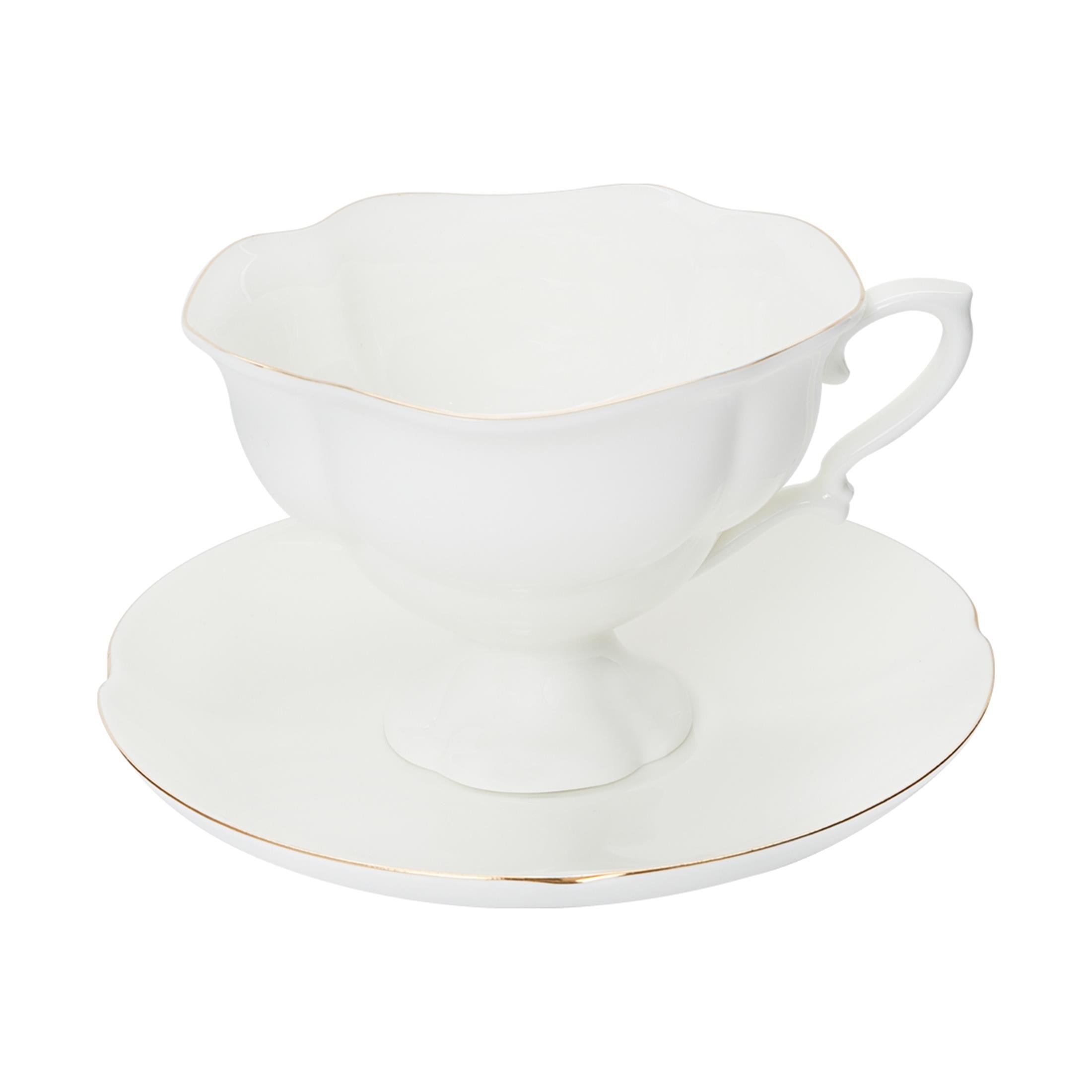IMPERIAL PORCELAIN Çay Fincanı 220 ml Ayaklı Golden ribbon