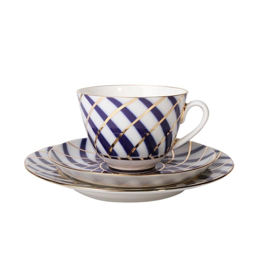 IMPERIAL PORCELAIN Çay Fincanı 250 ml & Pasta Tabağı 18 cm Trio SPRING TODES