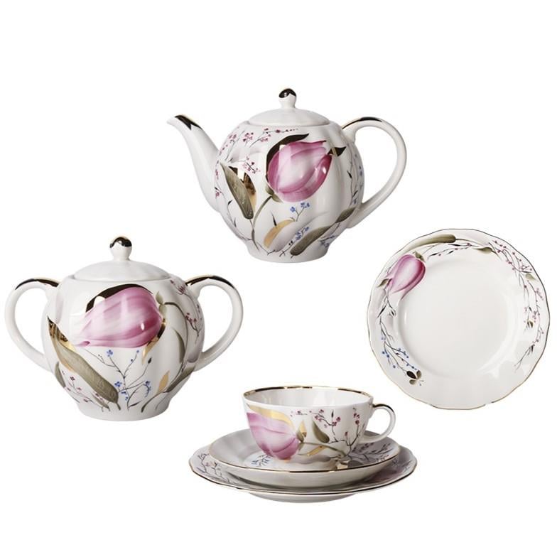 IMPERIAL PORCELAIN Çay Seti 6 kişilik 20 Parça Pink Tulips