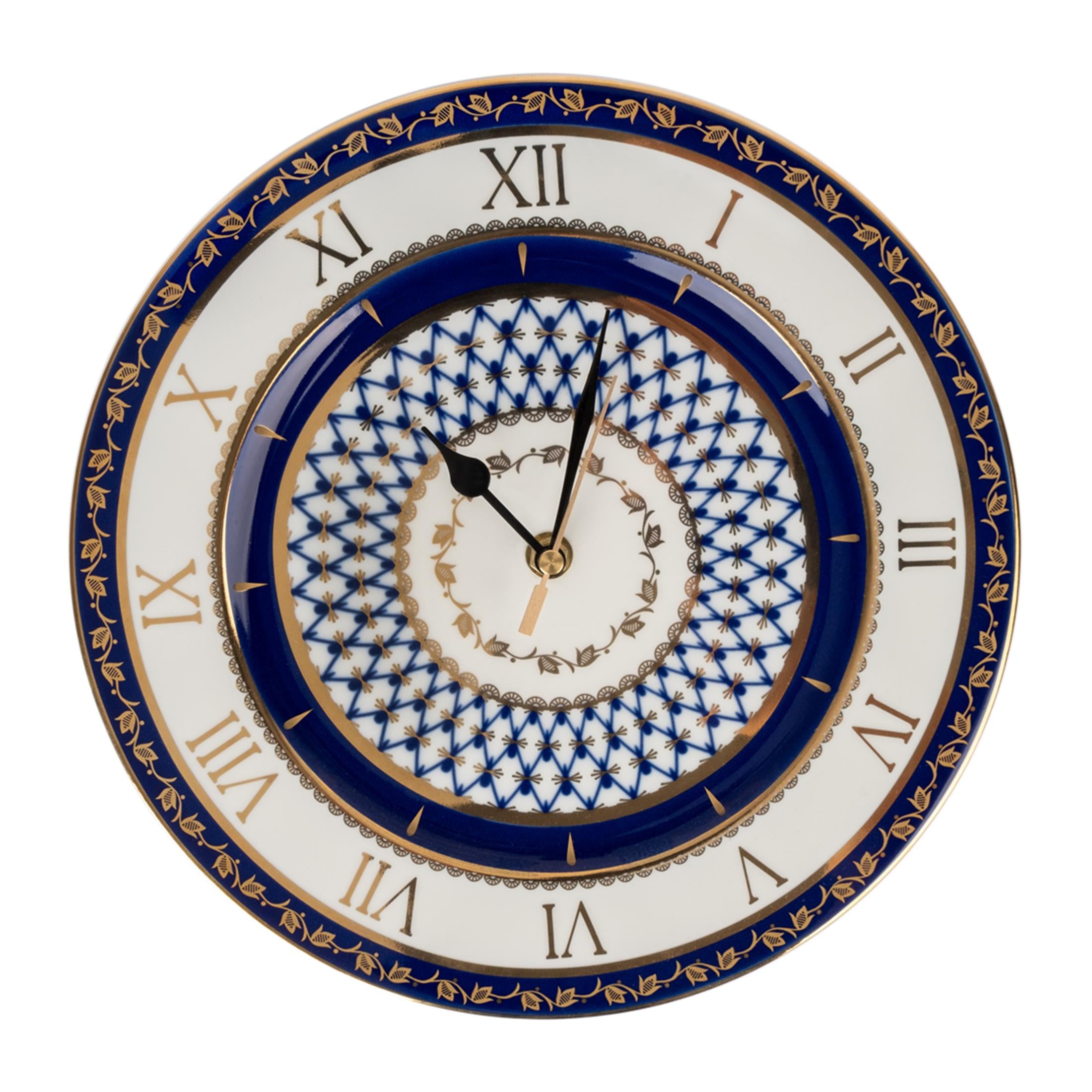 IMPERIAL PORCELAIN Saat 27 cm Cobalt net Mavi