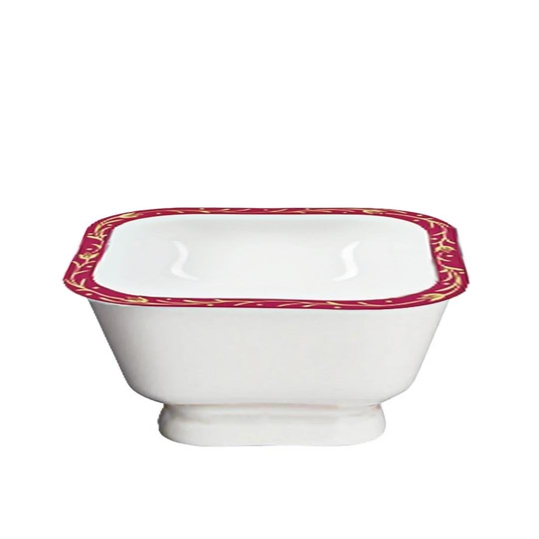 IMPERIAL PORCELAIN Salata Kasesi Kare 1500 ml Net-blues Pembe