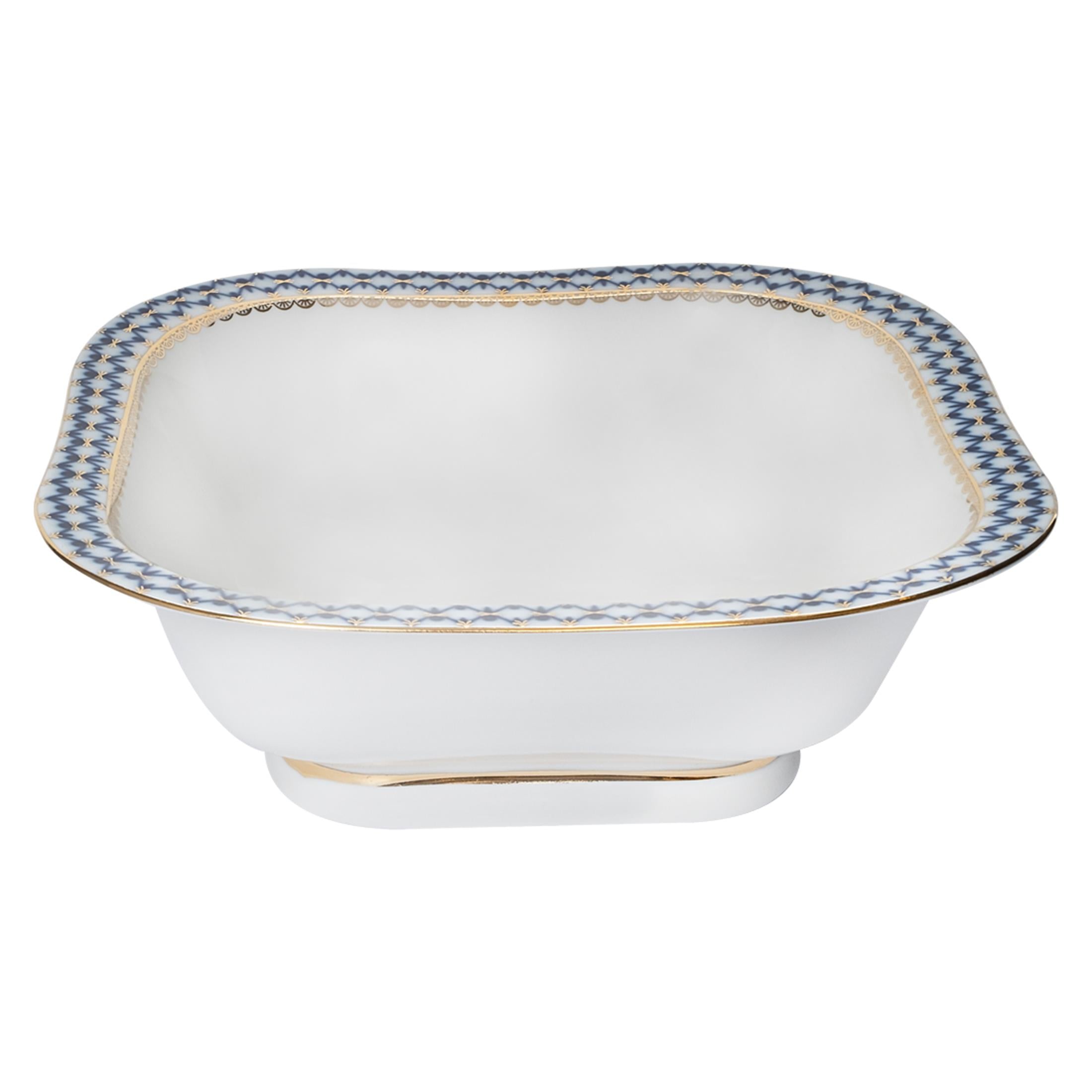 IMPERIAL PORCELAIN Salata Kasesi Kare 1500 ml Cobalt net Mavi