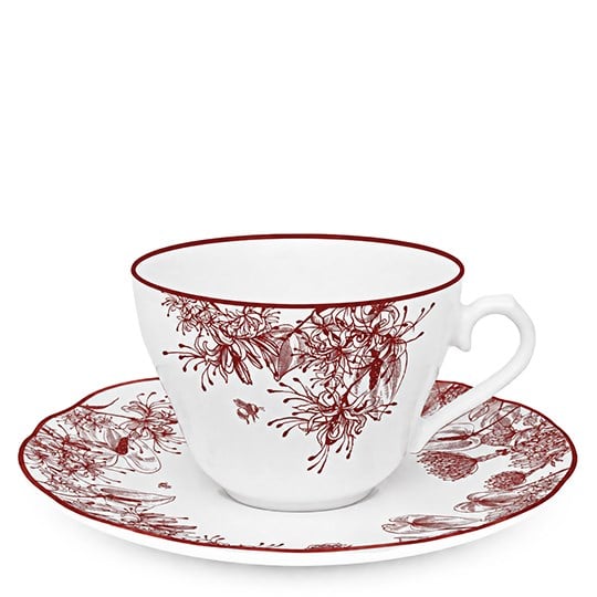 KAHLA Jardin Rouge Kahve Fincanı 180ml & Kahve Tabağı 15cm