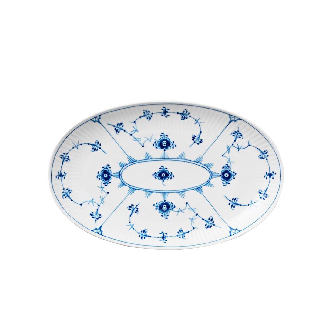 ROYAL COPENHAGEN Oval Servis Tabağı 23 cm Blue Fluted Plain