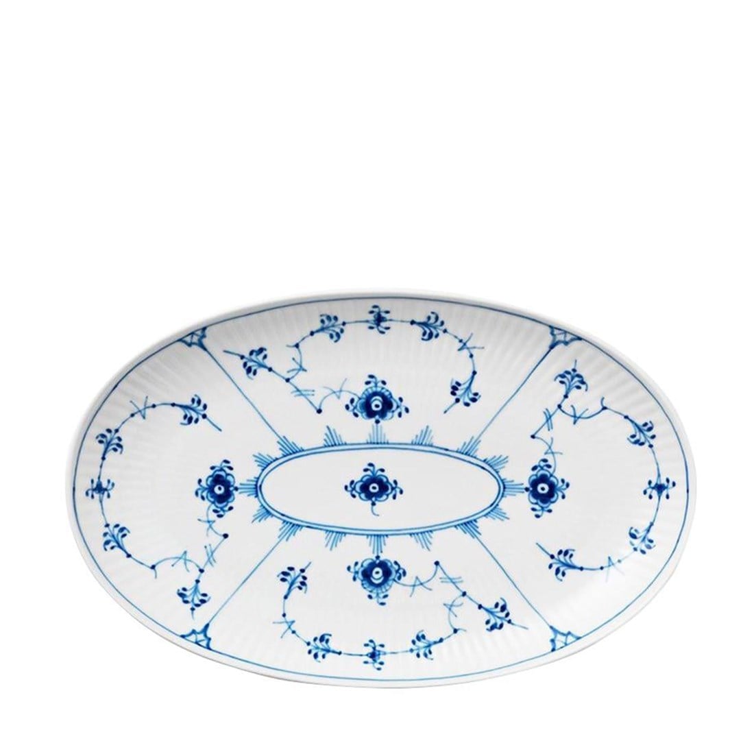 ROYAL COPENHAGEN Oval Servis Tabağı 23 cm Blue Fluted Plain